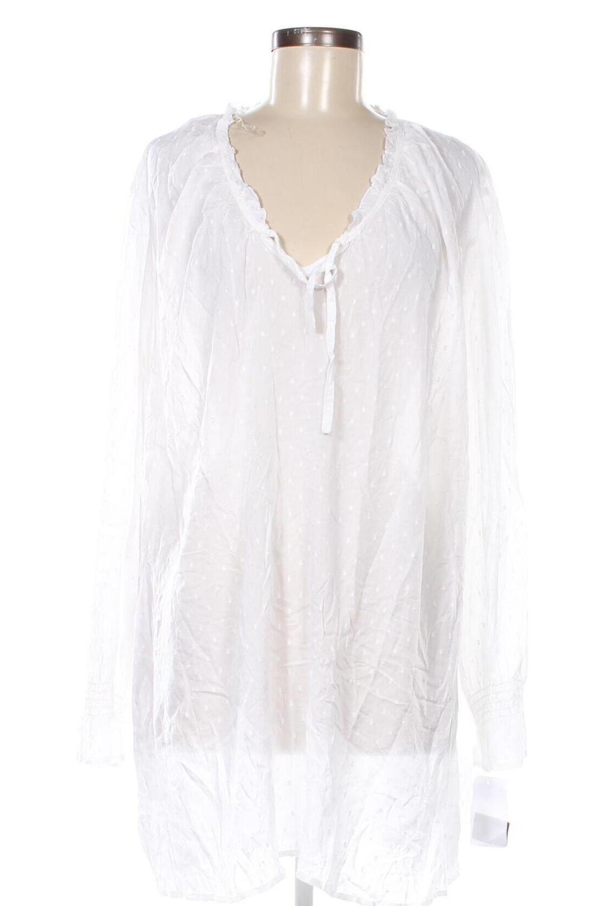 Дамска блуза Sheego, Размер 4XL, Цвят Бял, Цена 34,00 лв.