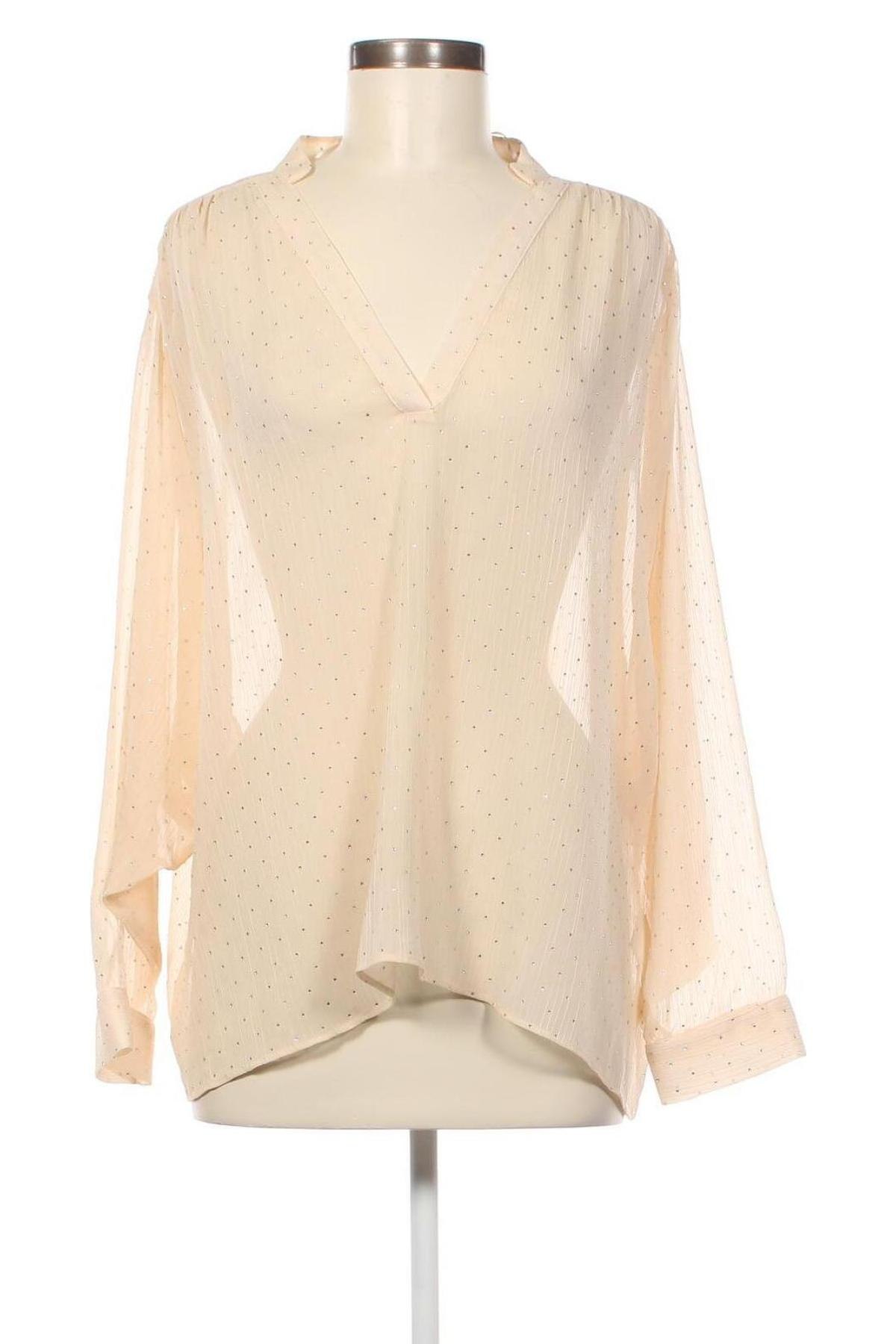 Дамска блуза Zara, Размер L, Цвят Екрю, Цена 10,95 лв.