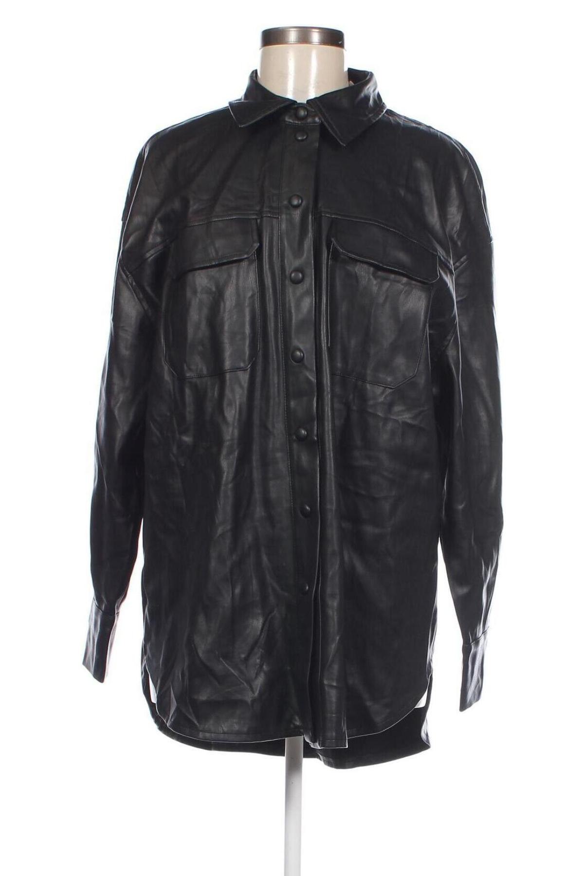 Γυναικείο δερμάτινο πουκάμισο Vero Moda, Μέγεθος L, Χρώμα Μαύρο, Τιμή 12,37 €