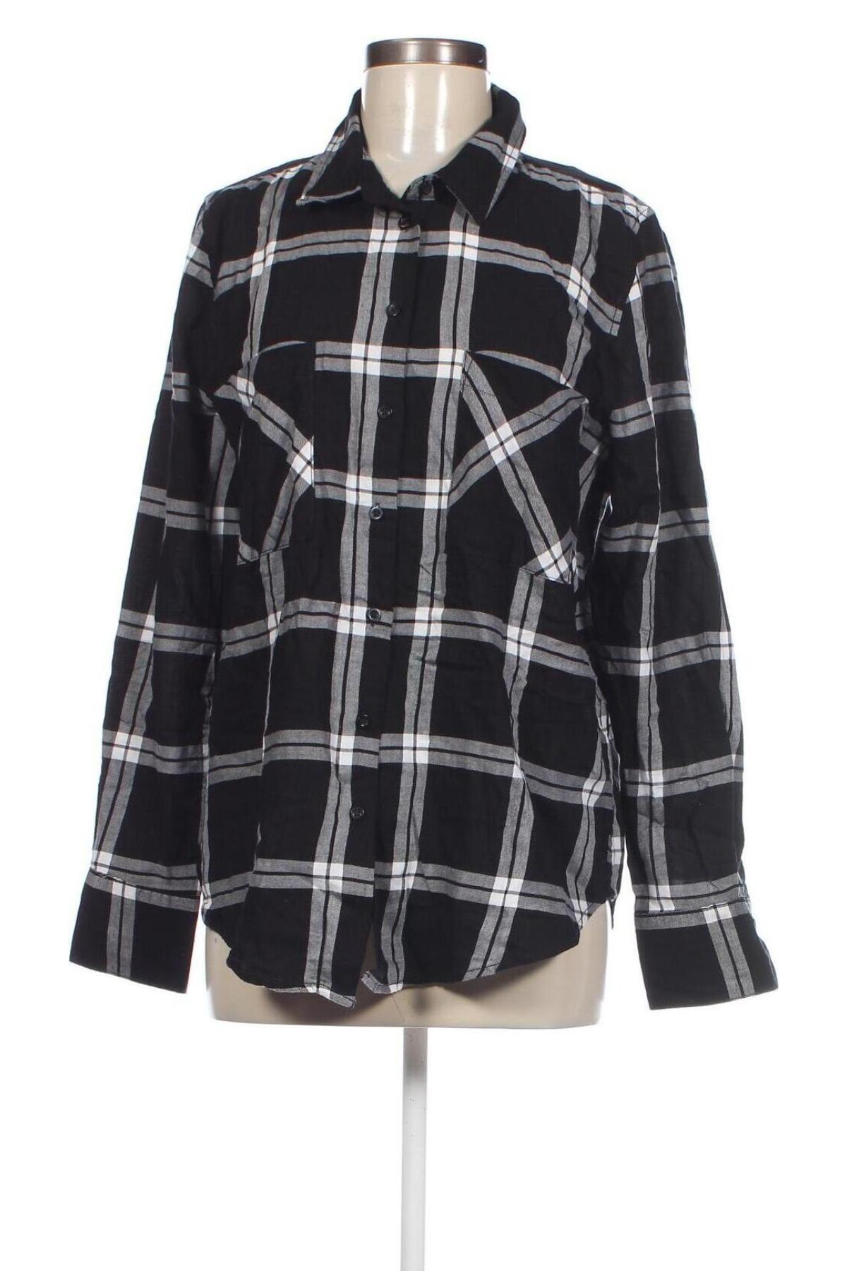 Γυναικείο πουκάμισο Gina Tricot, Μέγεθος L, Χρώμα Μαύρο, Τιμή 4,95 €