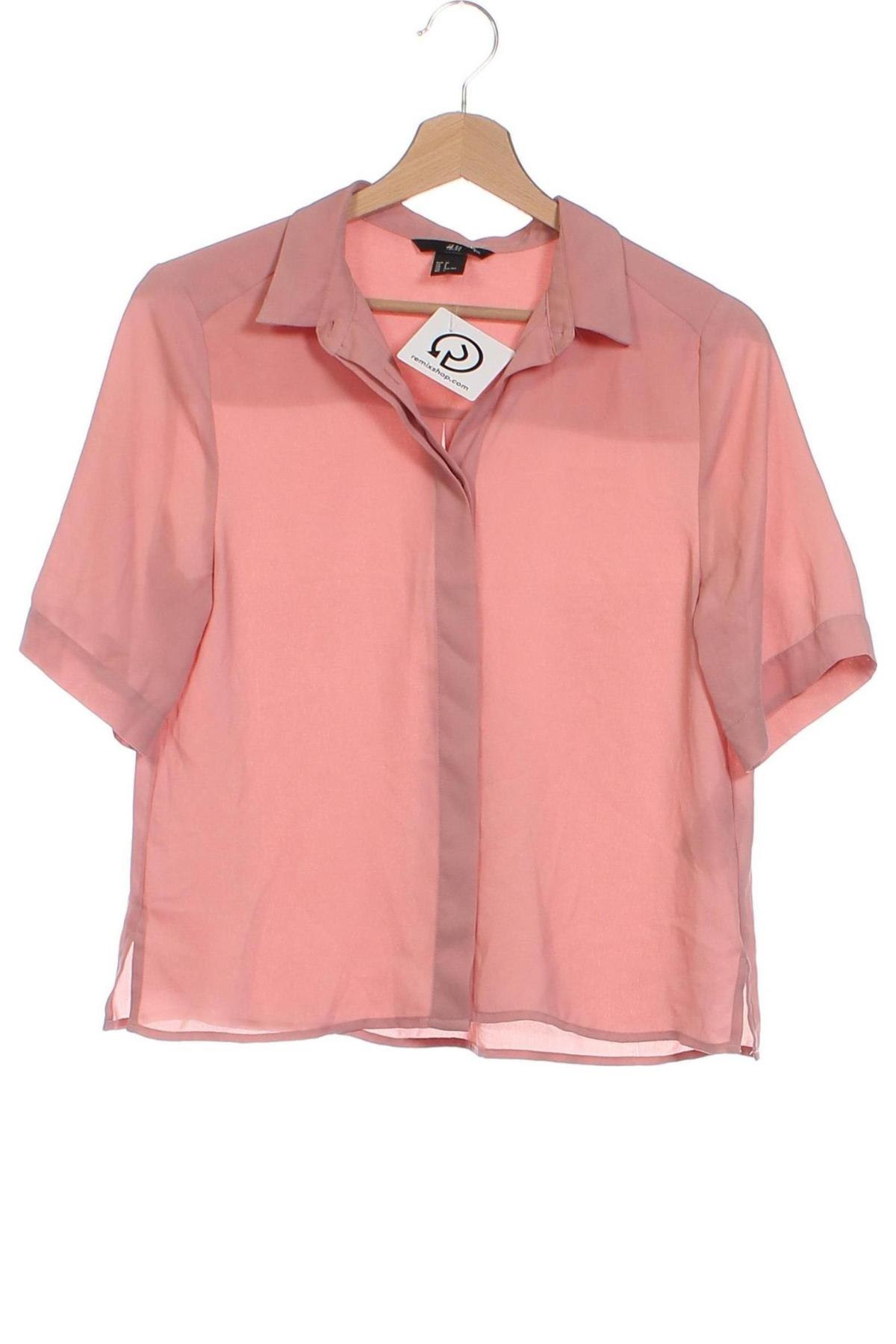 Γυναικείο πουκάμισο H&M, Μέγεθος XS, Χρώμα Ρόζ , Τιμή 5,12 €