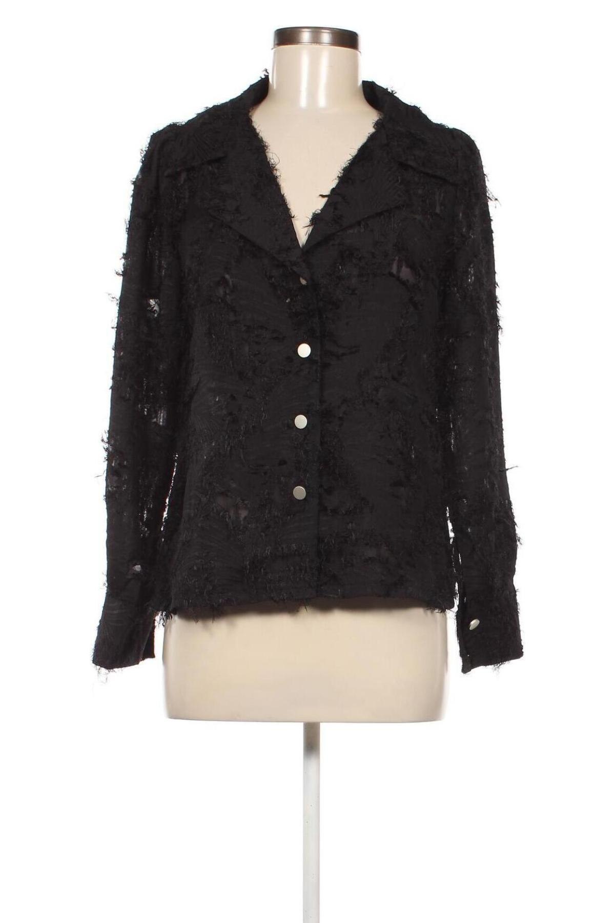 Γυναικείο πουκάμισο SHEIN, Μέγεθος M, Χρώμα Μαύρο, Τιμή 3,09 €