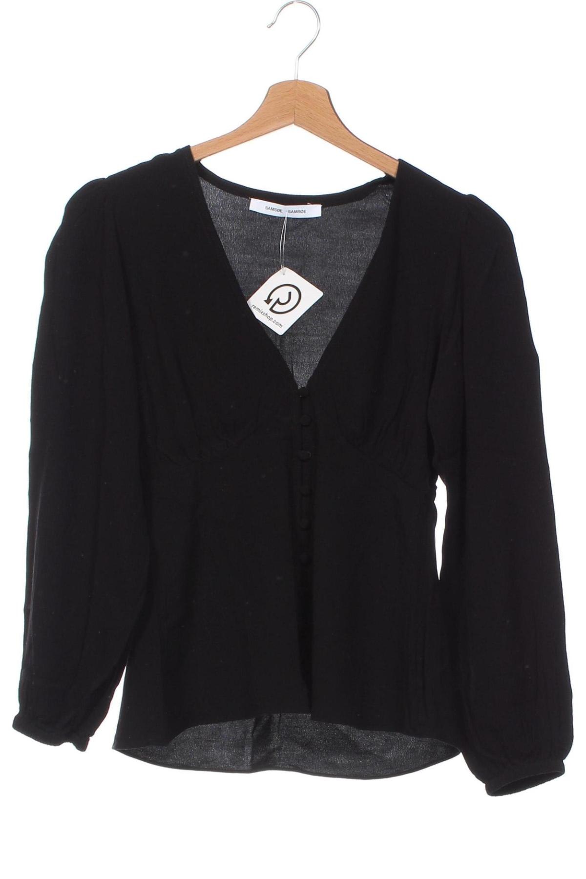Γυναικείο πουκάμισο Samsoe & Samsoe, Μέγεθος XS, Χρώμα Μαύρο, Τιμή 13,75 €