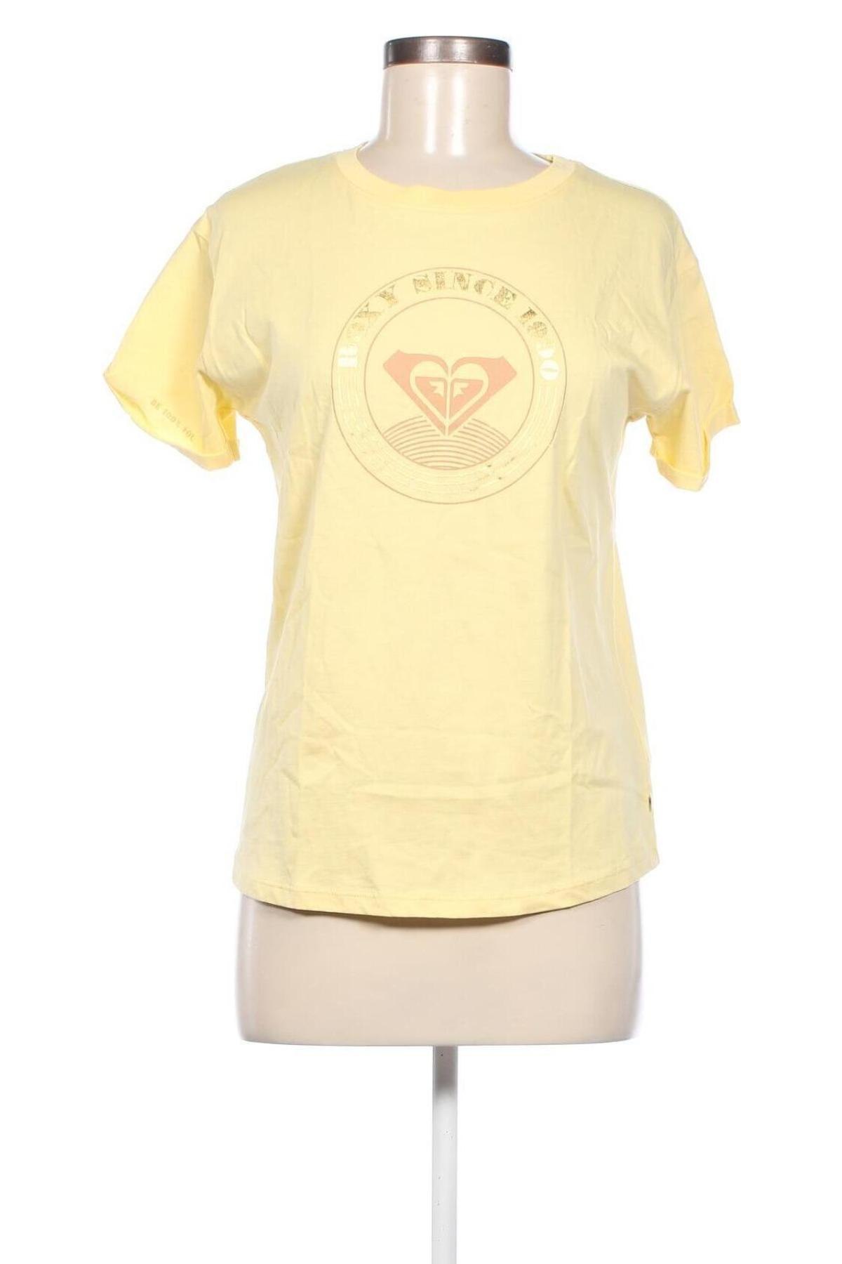 Γυναικείο t-shirt Roxy, Μέγεθος M, Χρώμα Κίτρινο, Τιμή 18,56 €
