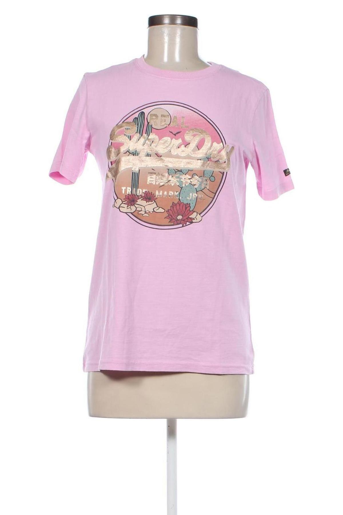 Damen T-Shirt Superdry, Größe S, Farbe Rosa, Preis 20,62 €
