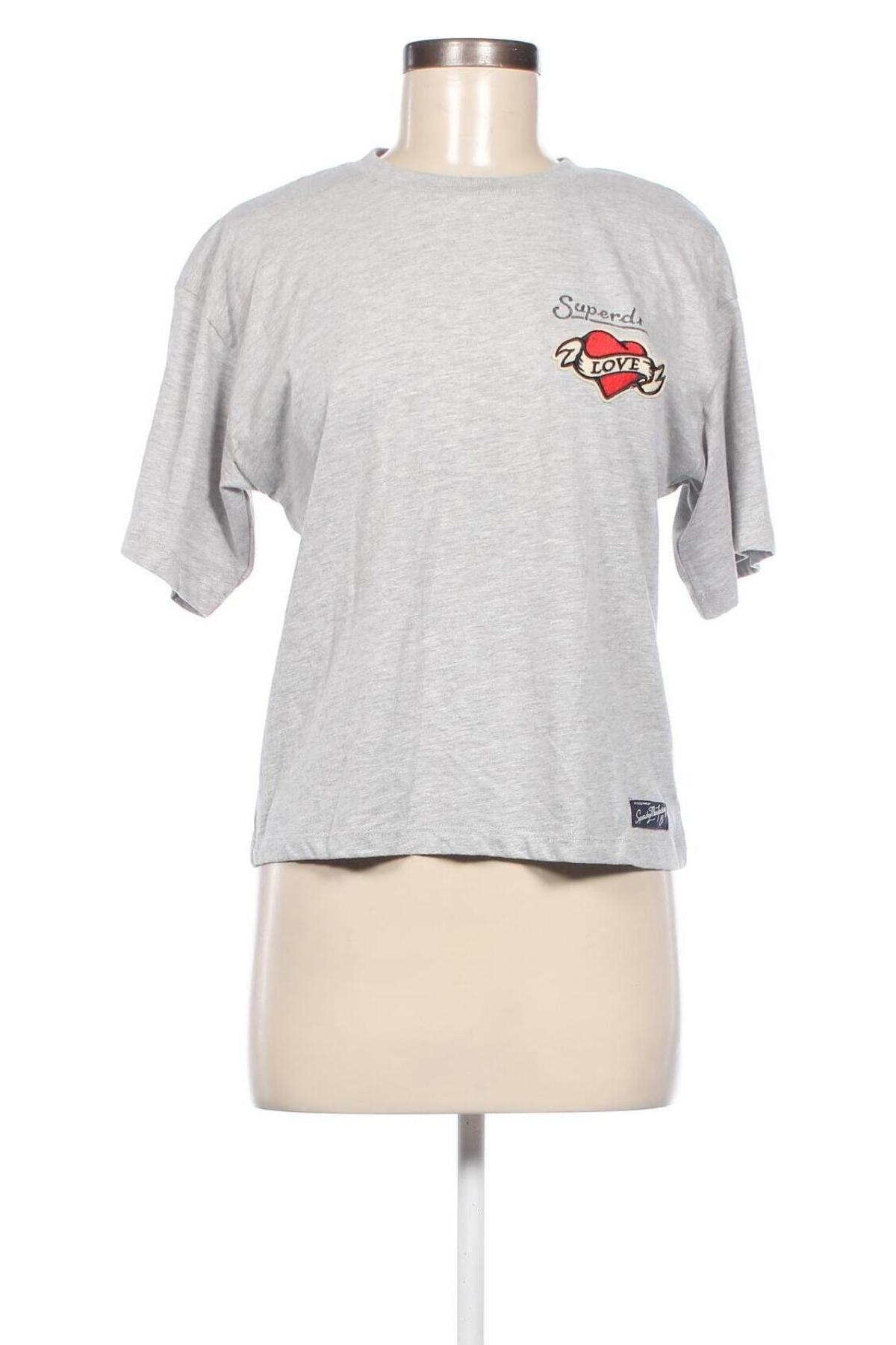 Γυναικείο t-shirt Superdry, Μέγεθος M, Χρώμα Γκρί, Τιμή 8,25 €