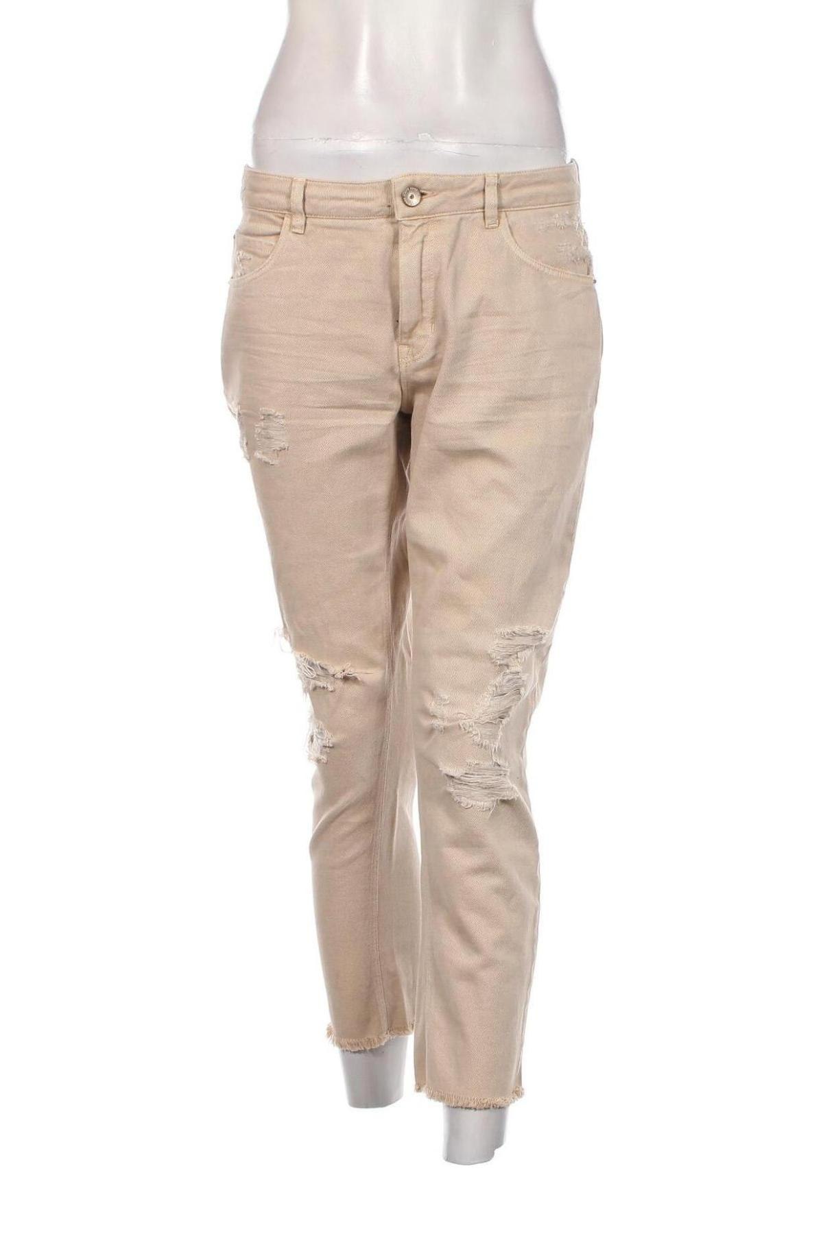Dámské džíny  Zara, Velikost S, Barva Béžová, Cena  127,00 Kč