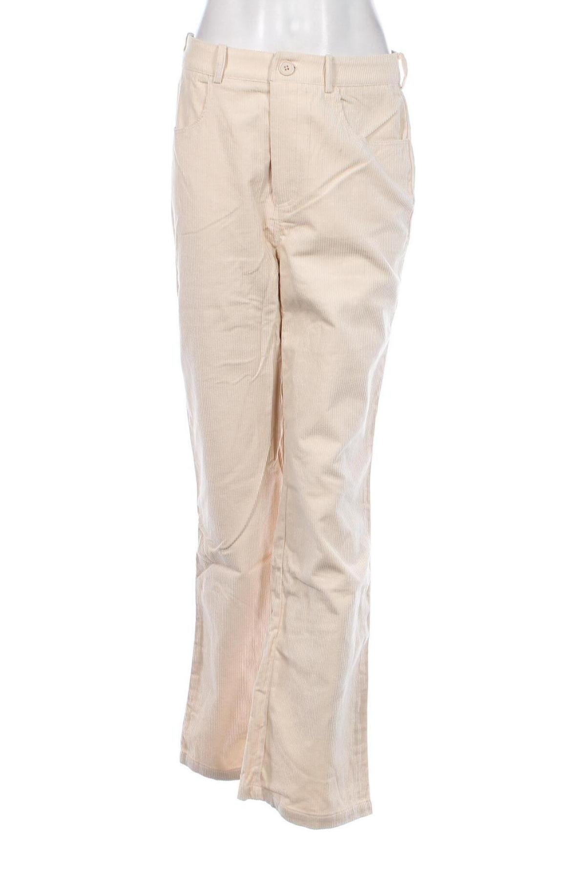 Pantaloni de velvet de femei About You, Mărime L, Culoare Bej, Preț 30,59 Lei