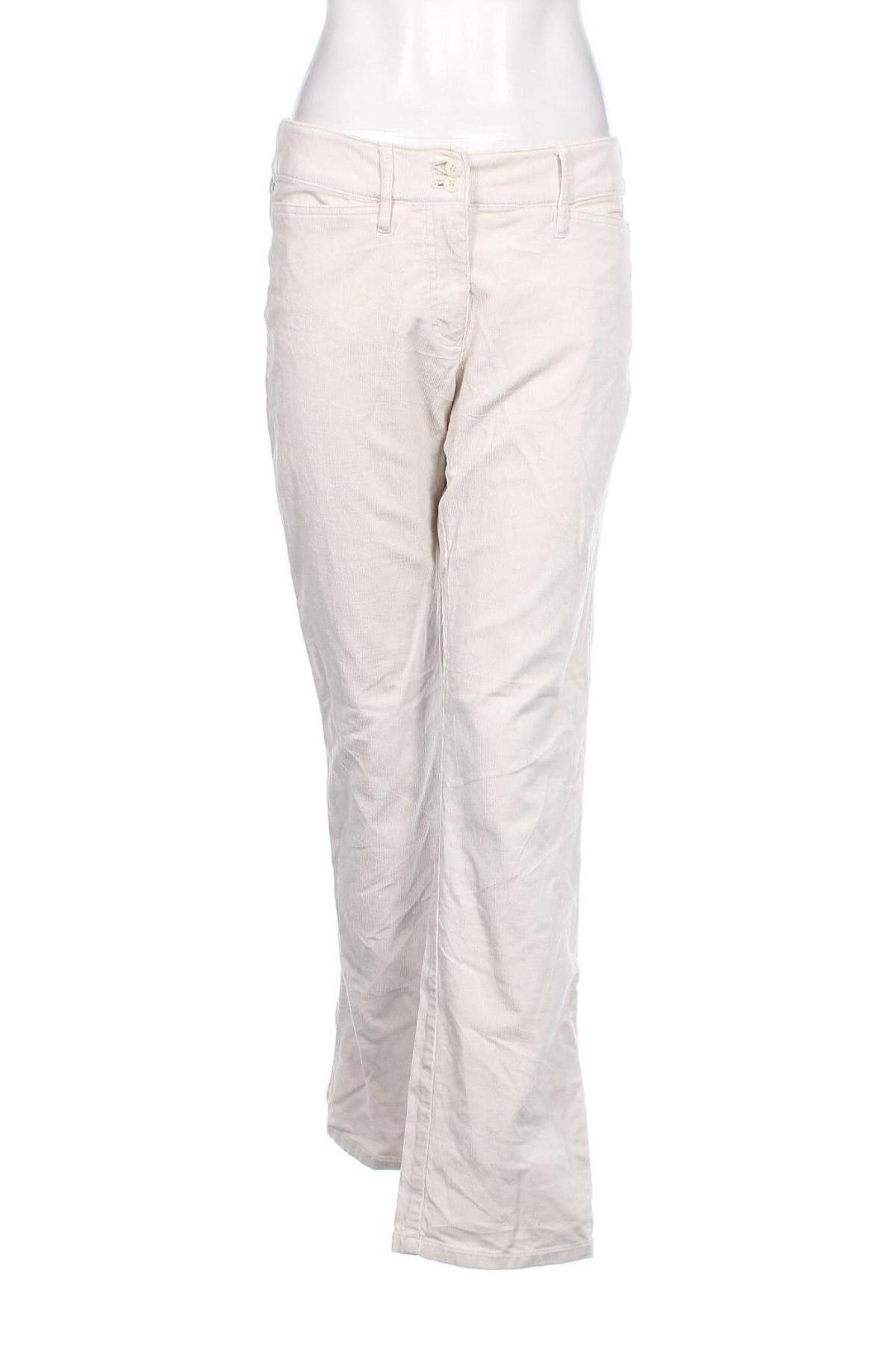 Γυναικείο κοτλέ παντελόνι Adagio, Μέγεθος M, Χρώμα Εκρού, Τιμή 3,95 €