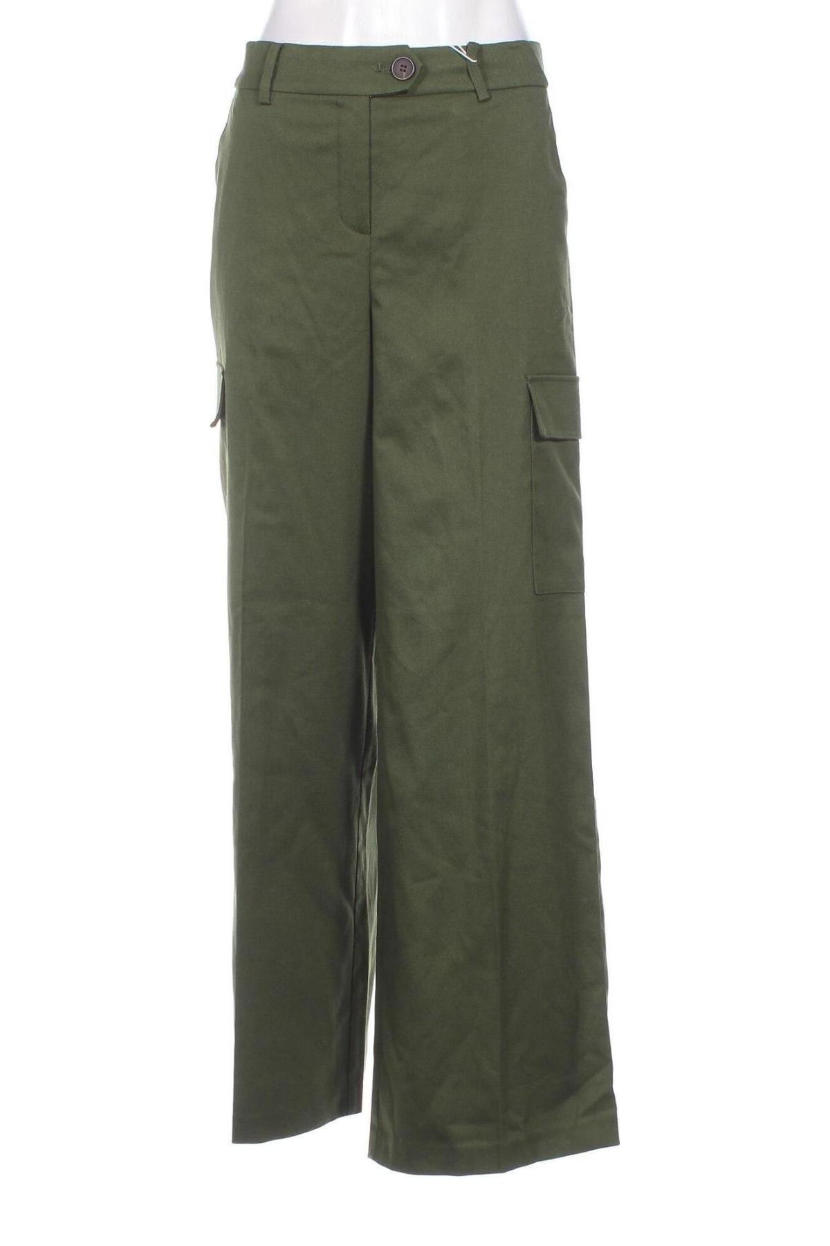 Дамски панталон Fransa, Размер M, Цвят Зелен, Цена 22,32 лв.