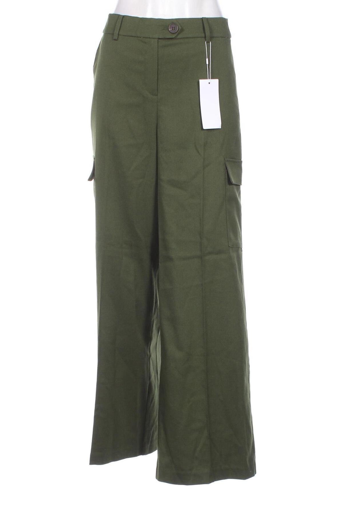 Дамски панталон Fransa, Размер XL, Цвят Зелен, Цена 22,32 лв.