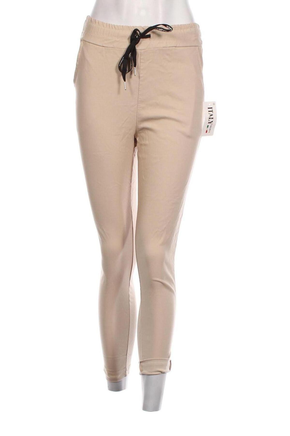 Дамски панталон Made In Italy, Размер S, Цвят Бежов, Цена 29,97 лв.