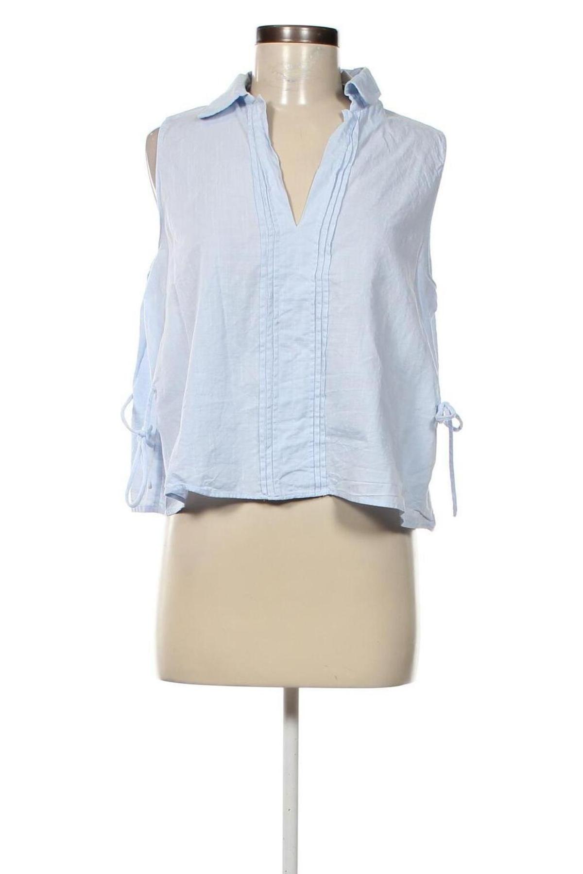 Γυναικείο αμάνικο μπλουζάκι Zara, Μέγεθος L, Χρώμα Μπλέ, Τιμή 6,02 €