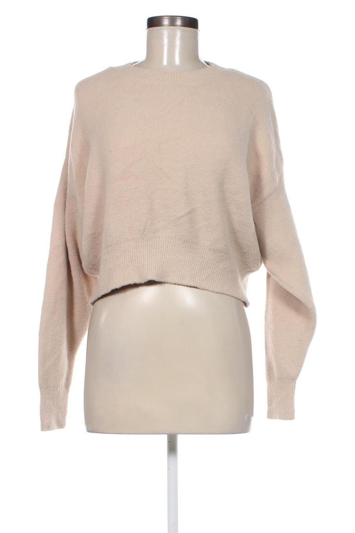 Γυναικείο πουλόβερ Bershka, Μέγεθος L, Χρώμα  Μπέζ, Τιμή 4,31 €