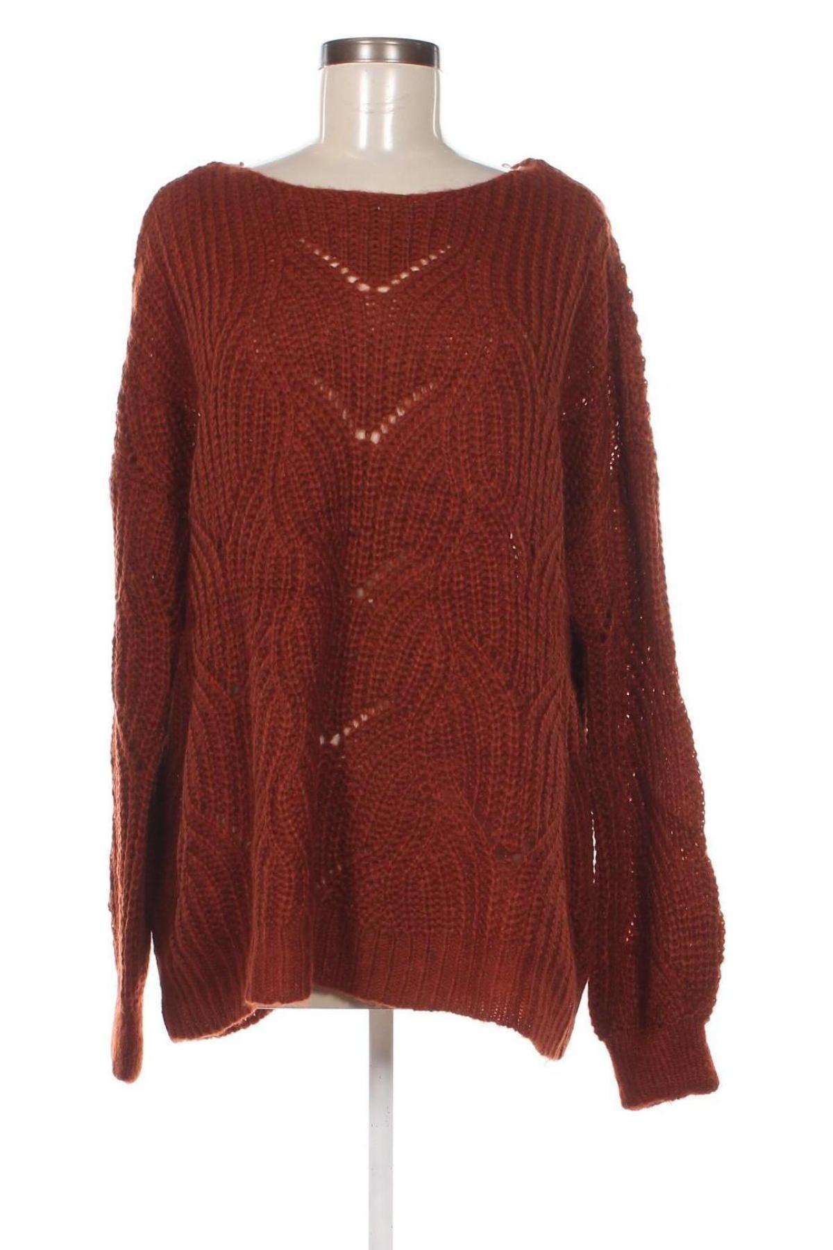 Дамски пуловер Gina, Размер XXL, Цвят Кафяв, Цена 8,41 лв.