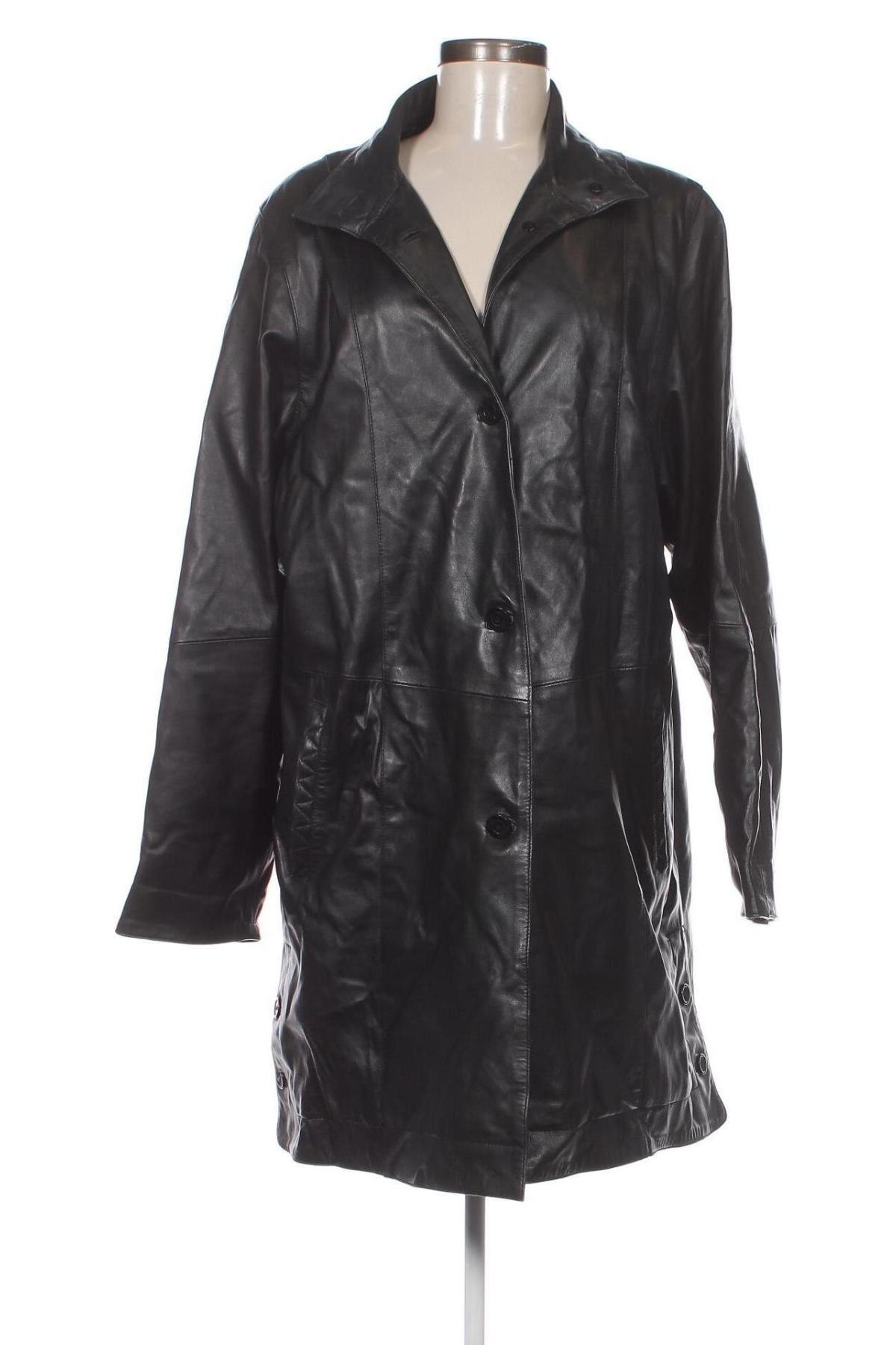 Γυναικείο δερμάτινο μπουφάν, Μέγεθος L, Χρώμα Μαύρο, Τιμή 16,55 €