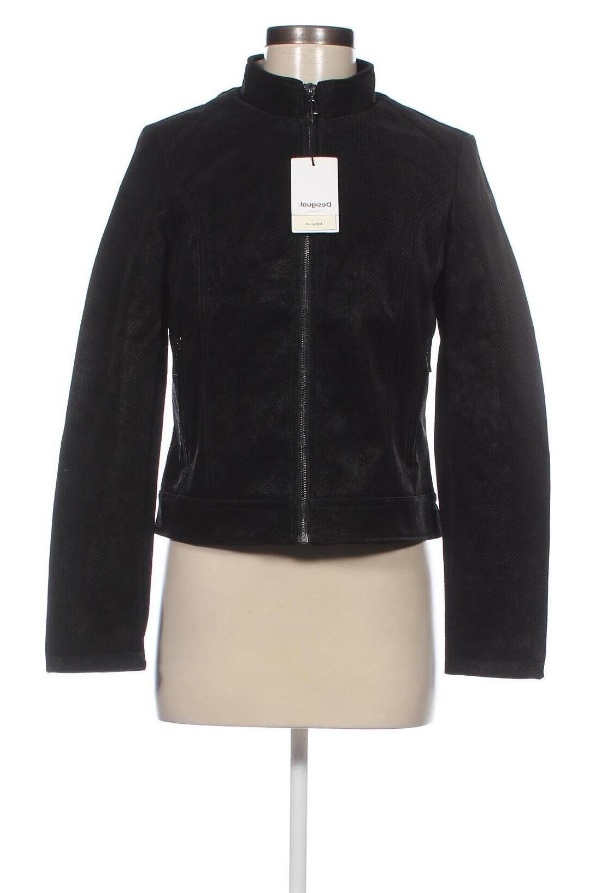 Dámska kožená bunda  Desigual, Veľkosť S, Farba Čierna, Cena  88,66 €