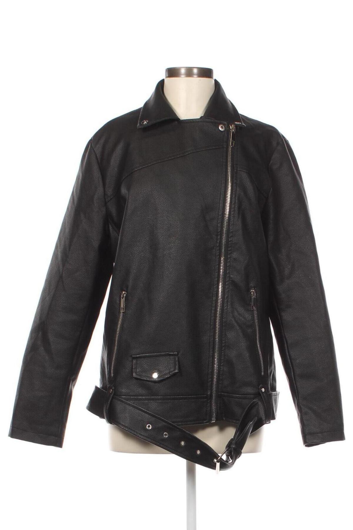 Γυναικείο δερμάτινο μπουφάν Reserved, Μέγεθος L, Χρώμα Μαύρο, Τιμή 25,06 €