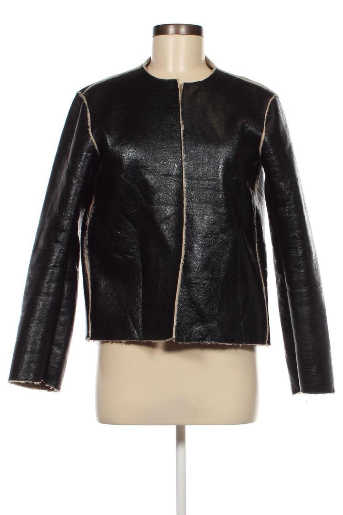 Γυναικείο δερμάτινο μπουφάν Zara, Μέγεθος S, Χρώμα Μαύρο, Τιμή 13,19 €