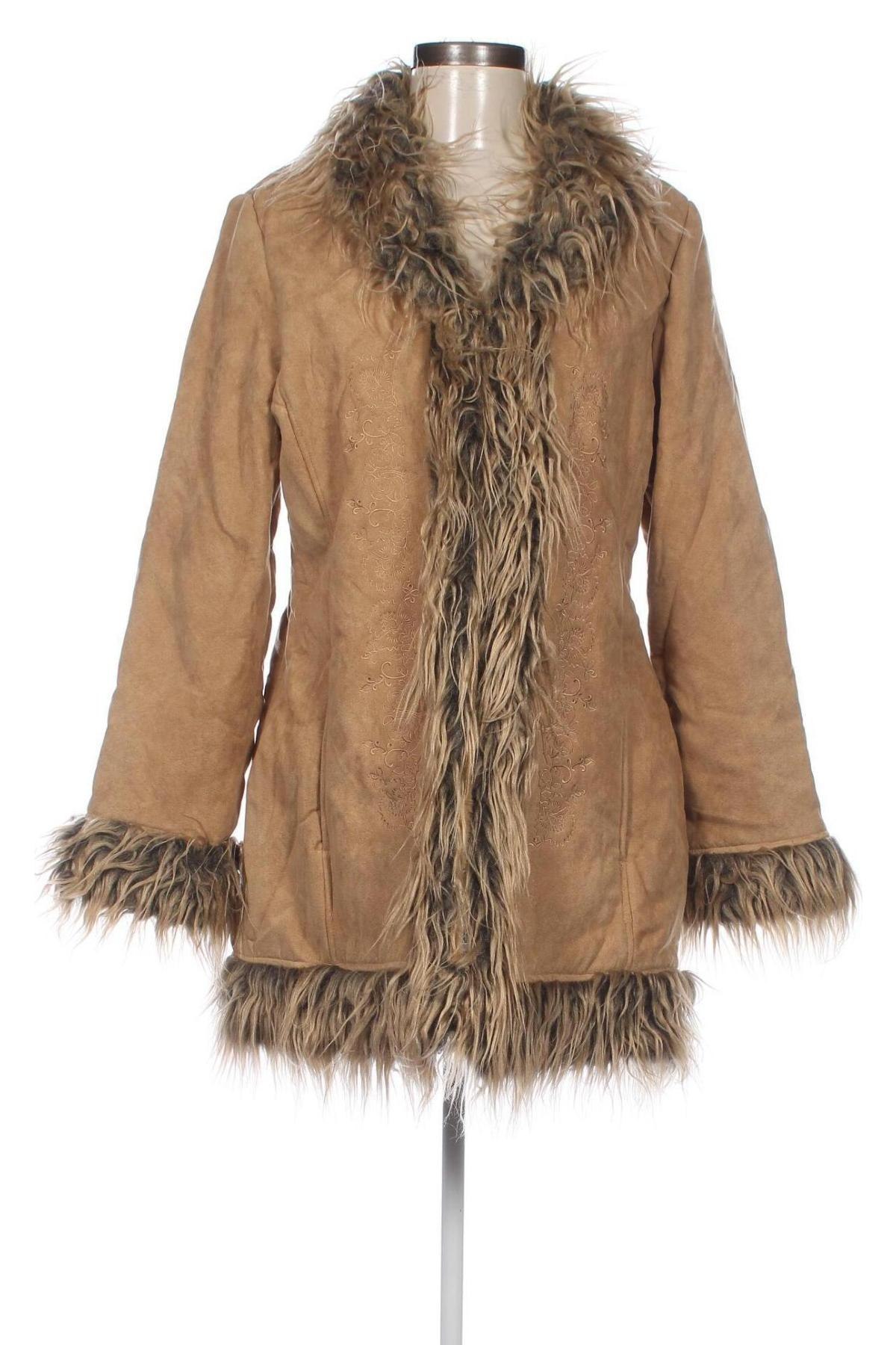 Дамско палто, Размер XL, Цвят Бежов, Цена 42,80 лв.