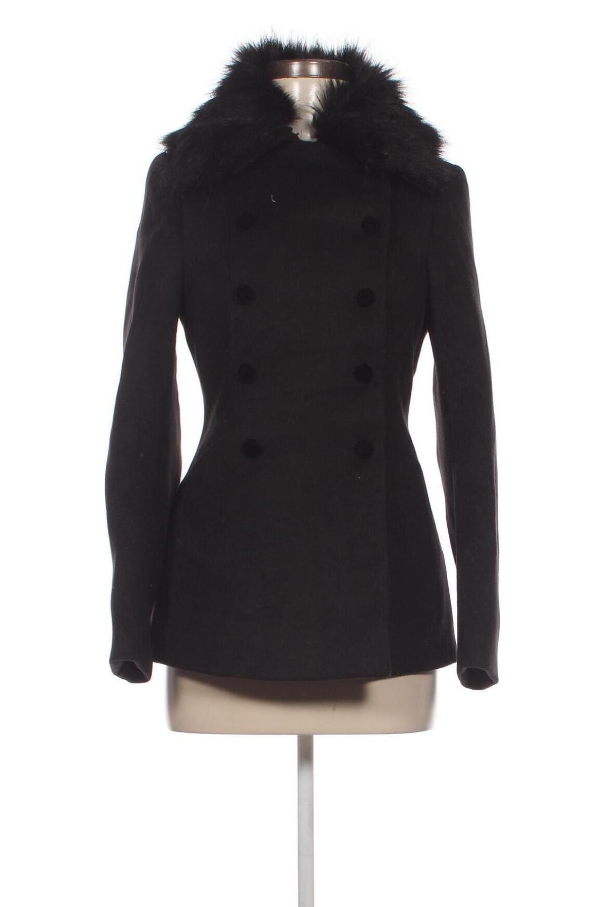 Дамско палто H&M, Размер XS, Цвят Черен, Цена 50,29 лв.