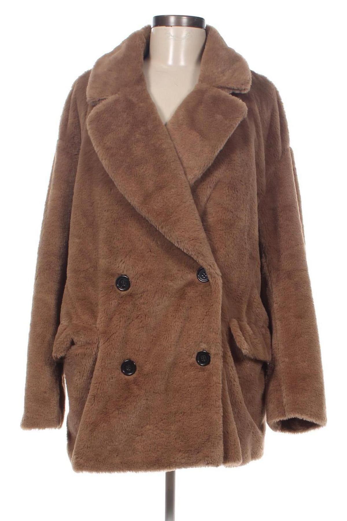 Дамско палто H&M, Размер XL, Цвят Бежов, Цена 42,80 лв.