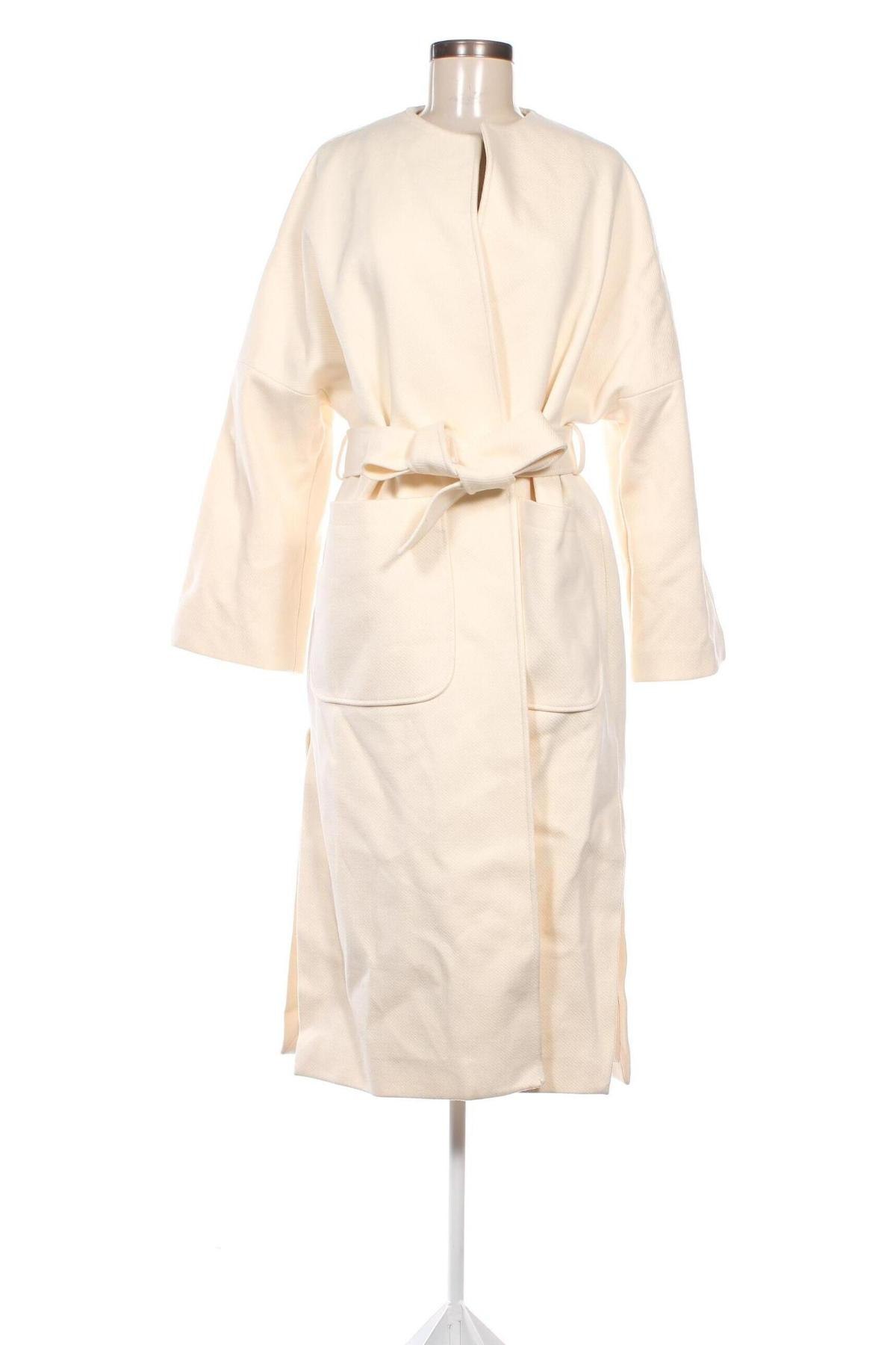 Palton de femei H&M, Mărime S, Culoare Ecru, Preț 130,23 Lei