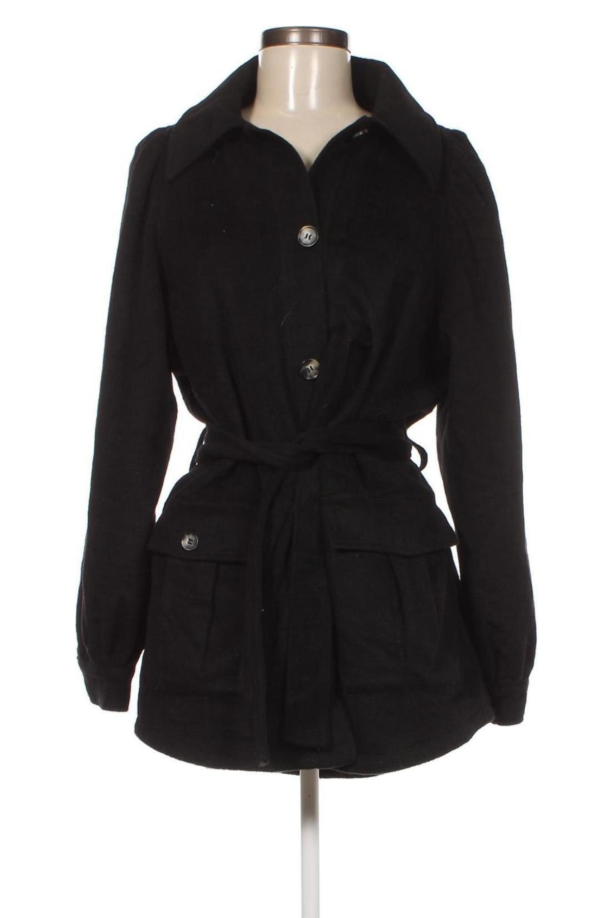 Γυναικείο παλτό Monki, Μέγεθος S, Χρώμα Μαύρο, Τιμή 14,29 €