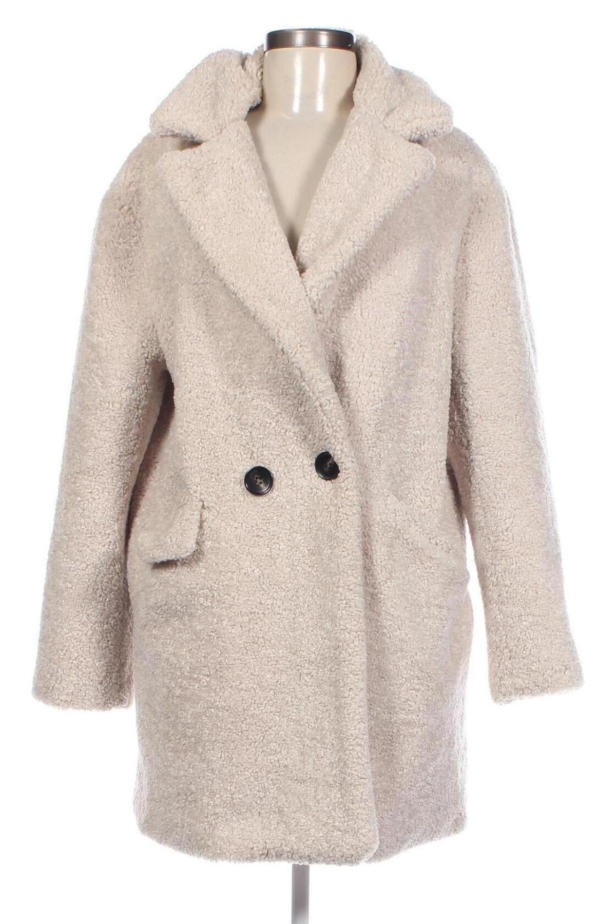 Дамско палто Pull&Bear, Размер M, Цвят Екрю, Цена 52,43 лв.