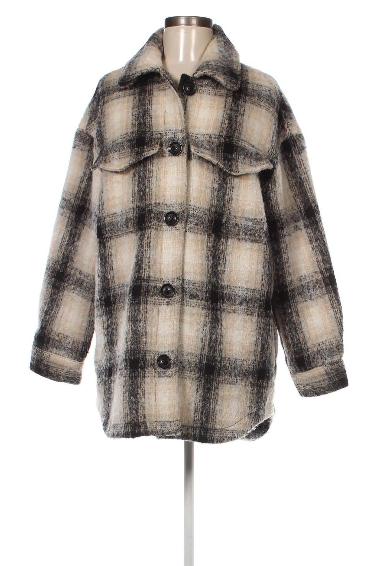 Дамско палто Bershka, Размер M, Цвят Многоцветен, Цена 39,59 лв.