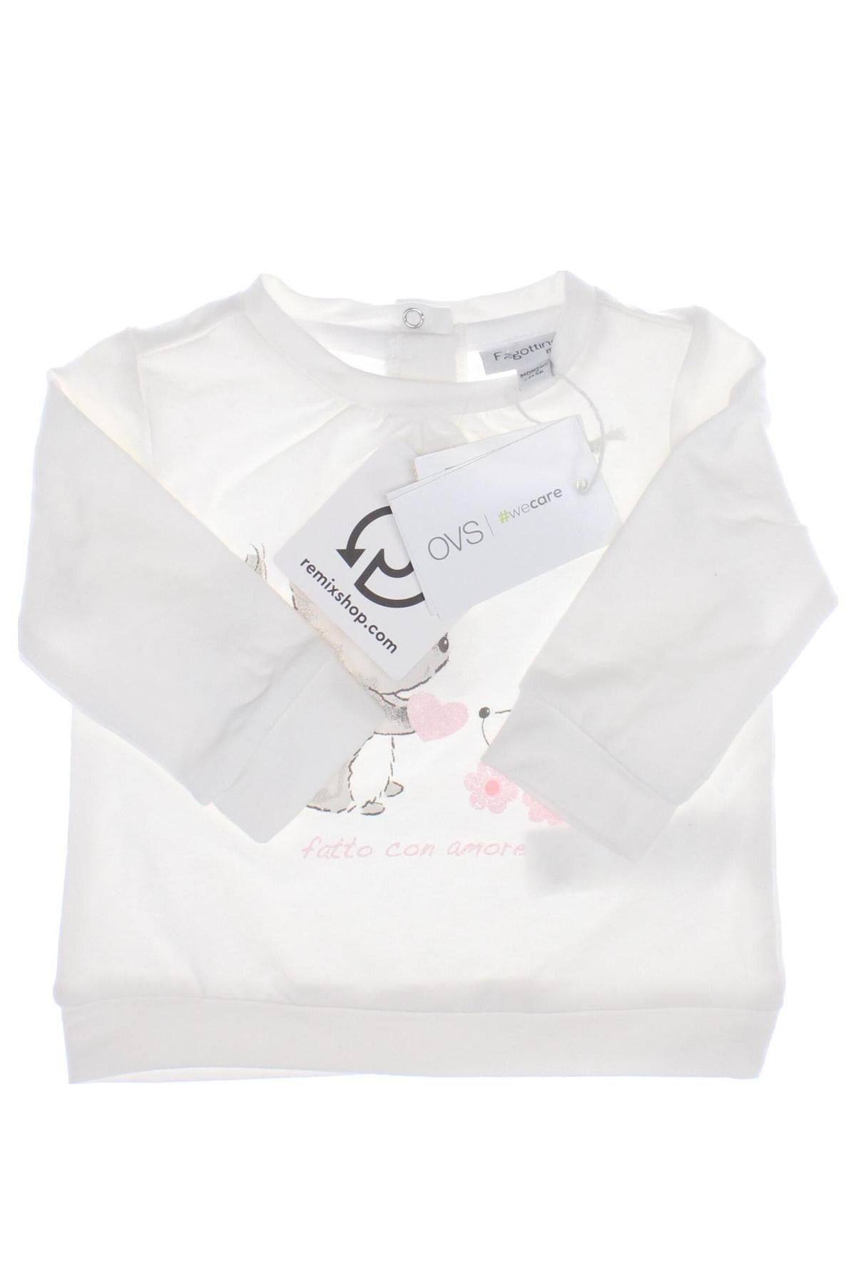 Παιδική μπλούζα Fagottino By Oviesse, Μέγεθος 1-2m/ 50-56 εκ., Χρώμα Λευκό, Τιμή 7,33 €