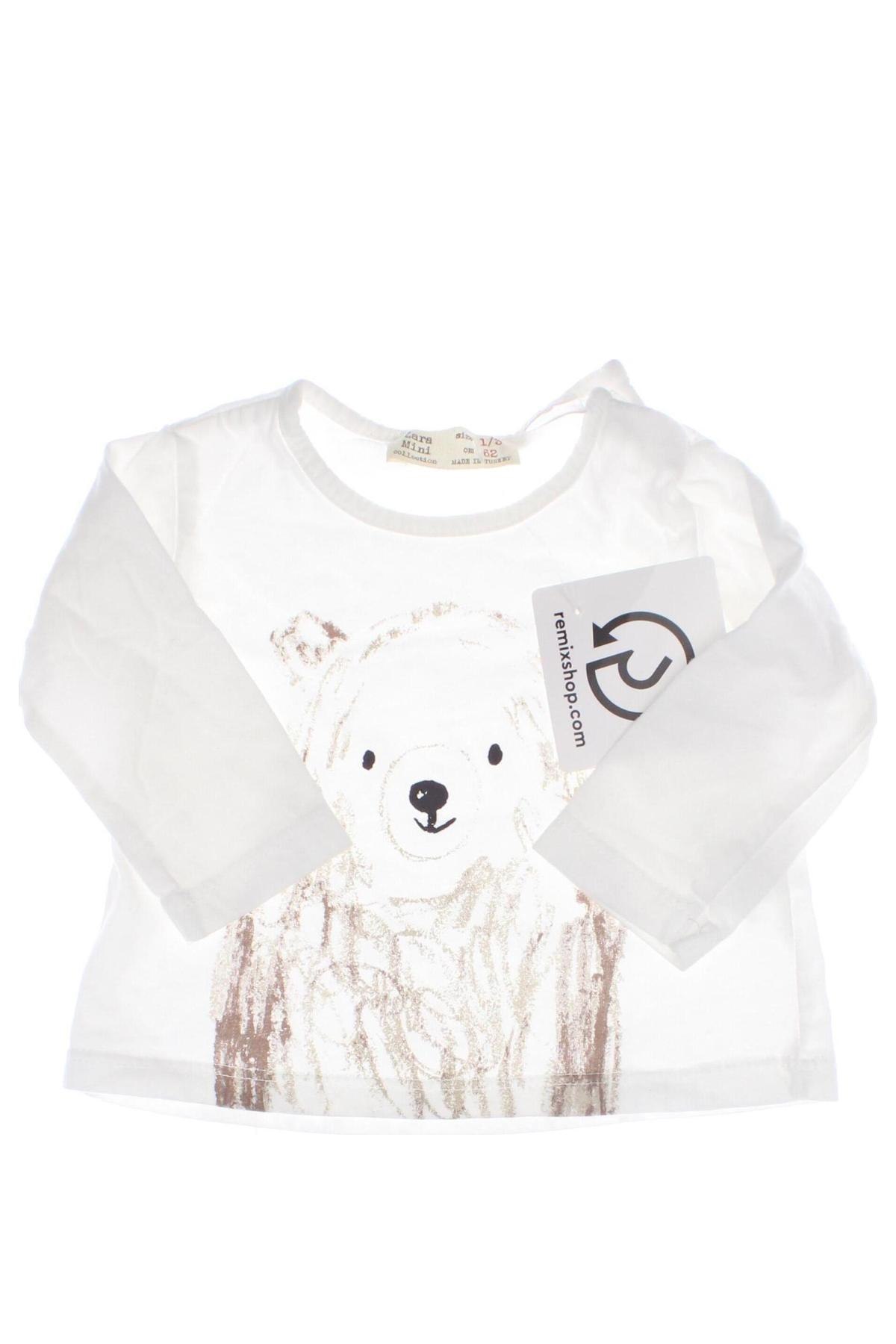 Bluză pentru copii Zara, Mărime 2-3m/ 56-62 cm, Culoare Alb, Preț 34,91 Lei
