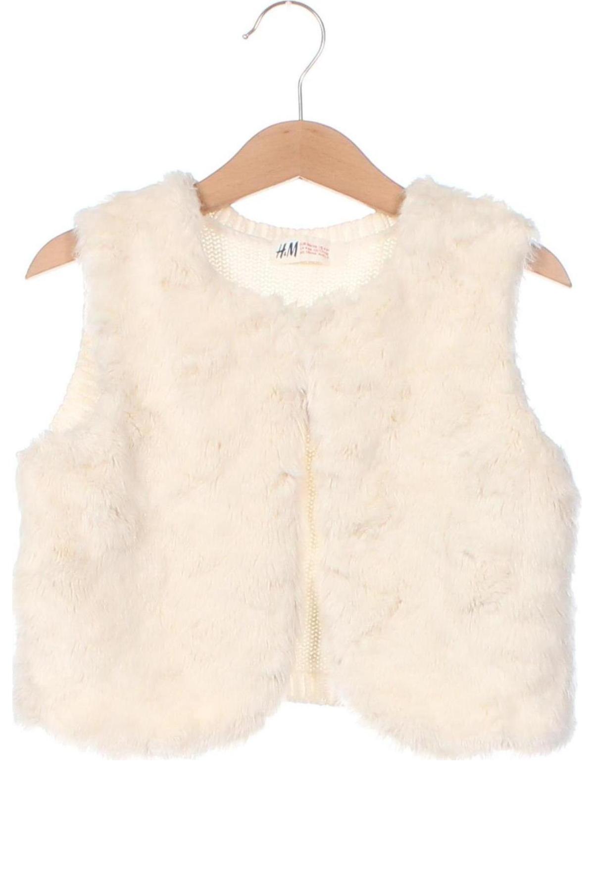 Детска жилетка H&M, Размер 4-5y/ 110-116 см, Цвят Бял, Цена 6,97 лв.