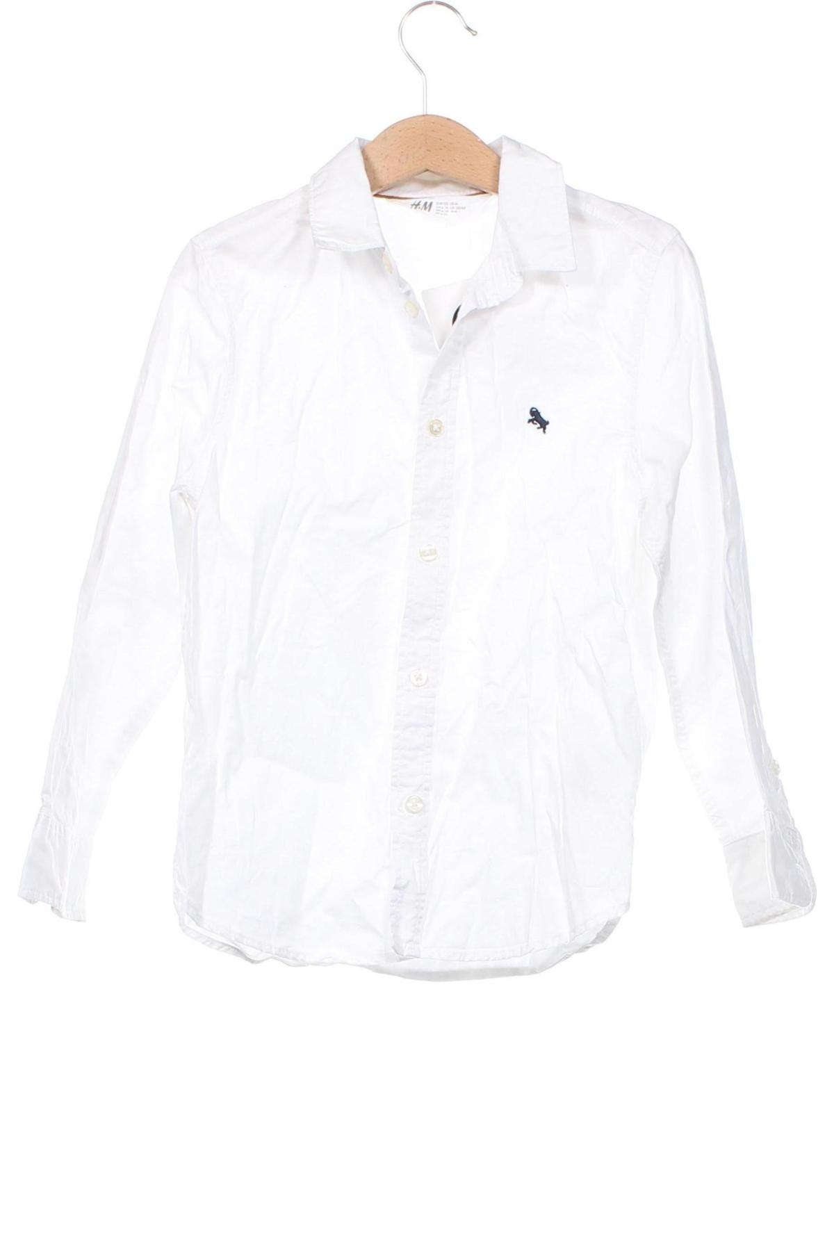 Kinderhemd H&M, Größe 6-7y/ 122-128 cm, Farbe Weiß, Preis 7,65 €