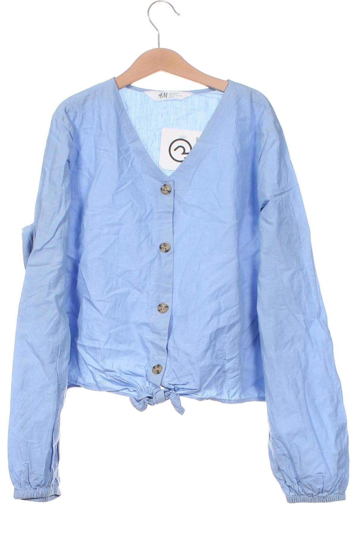 Детска риза H&M, Размер 14-15y/ 168-170 см, Цвят Син, Цена 11,00 лв.