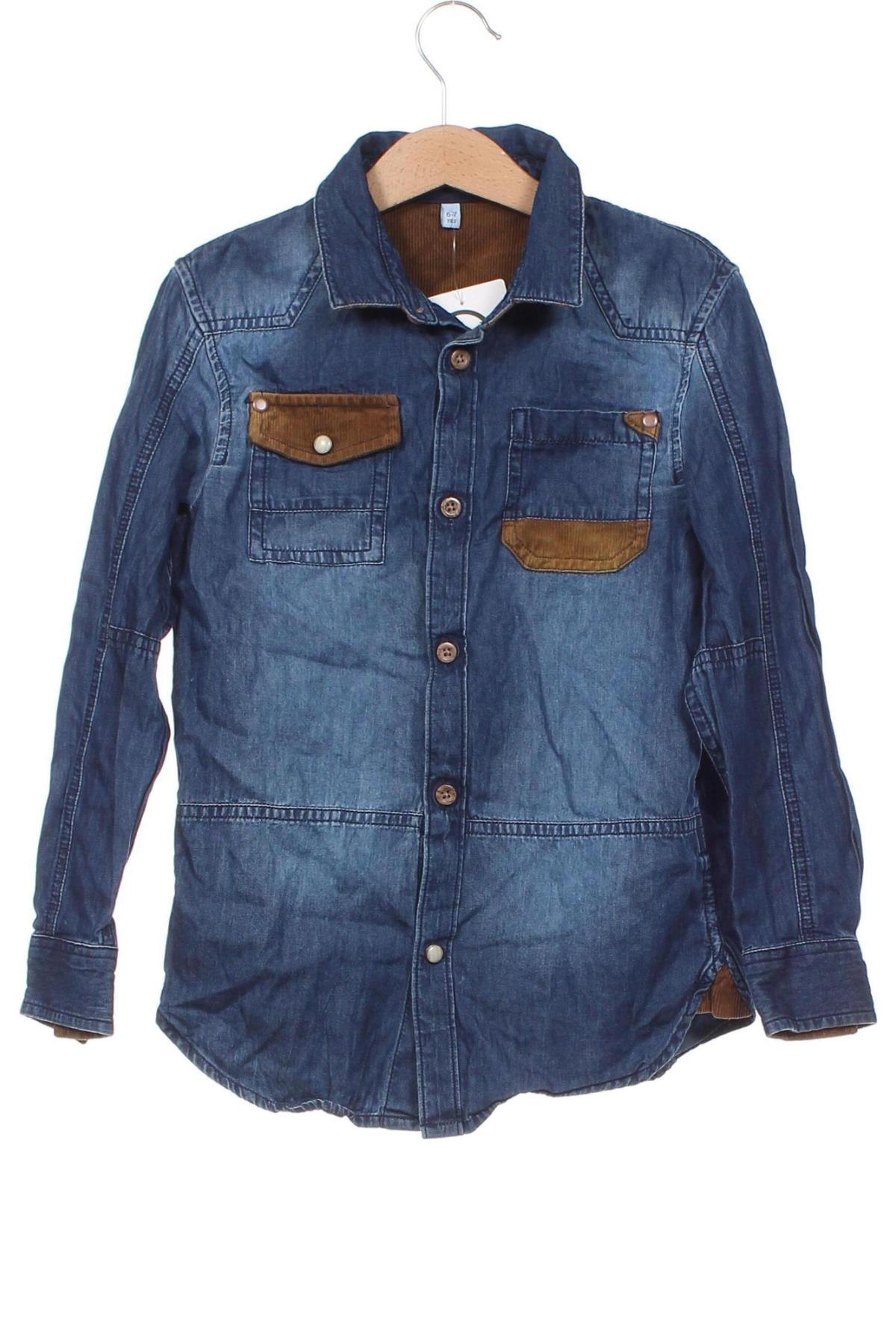 Dziecięca koszula Marks & Spencer, Rozmiar 6-7y/ 122-128 cm, Kolor Niebieski, Cena 44,78 zł