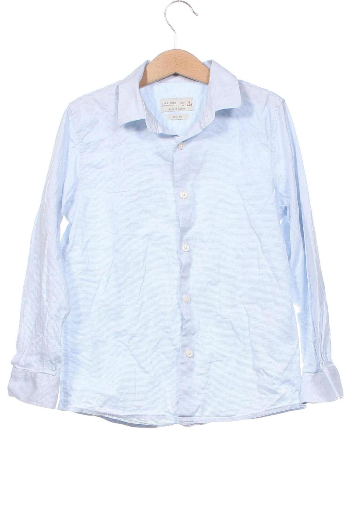 Kinderhemd Zara, Größe 7-8y/ 128-134 cm, Farbe Blau, Preis € 9,74