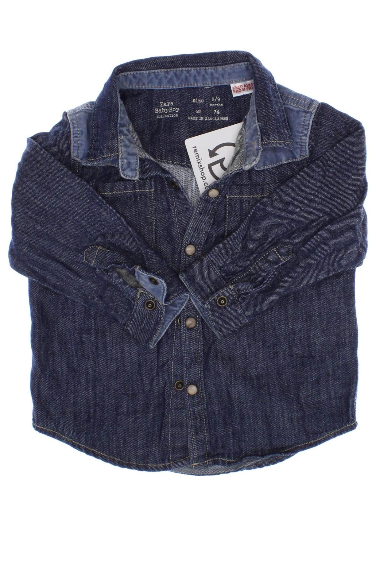 Kinderhemd Zara, Größe 6-9m/ 68-74 cm, Farbe Blau, Preis € 4,79