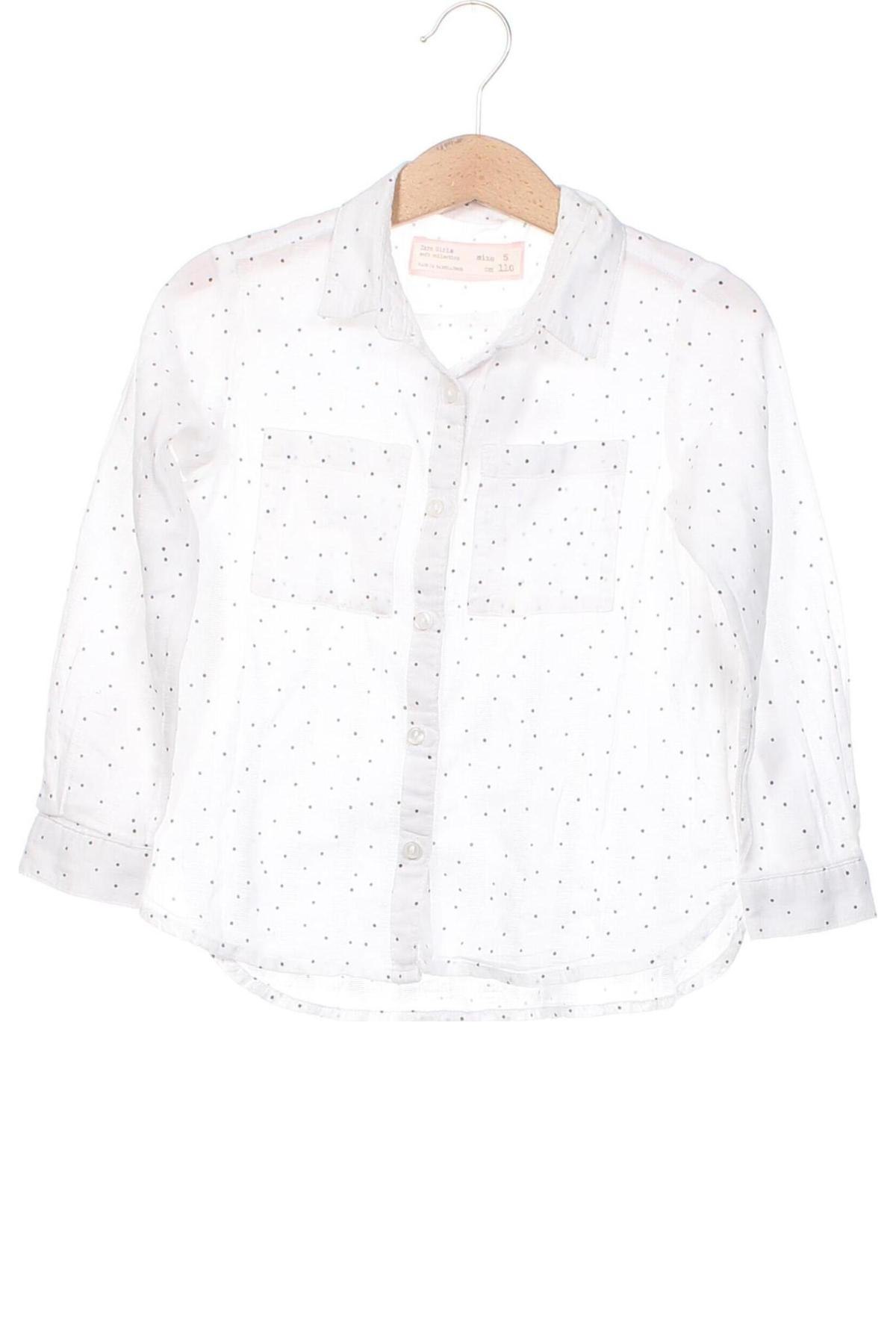 Kinderhemd Zara, Größe 4-5y/ 110-116 cm, Farbe Weiß, Preis 9,31 €