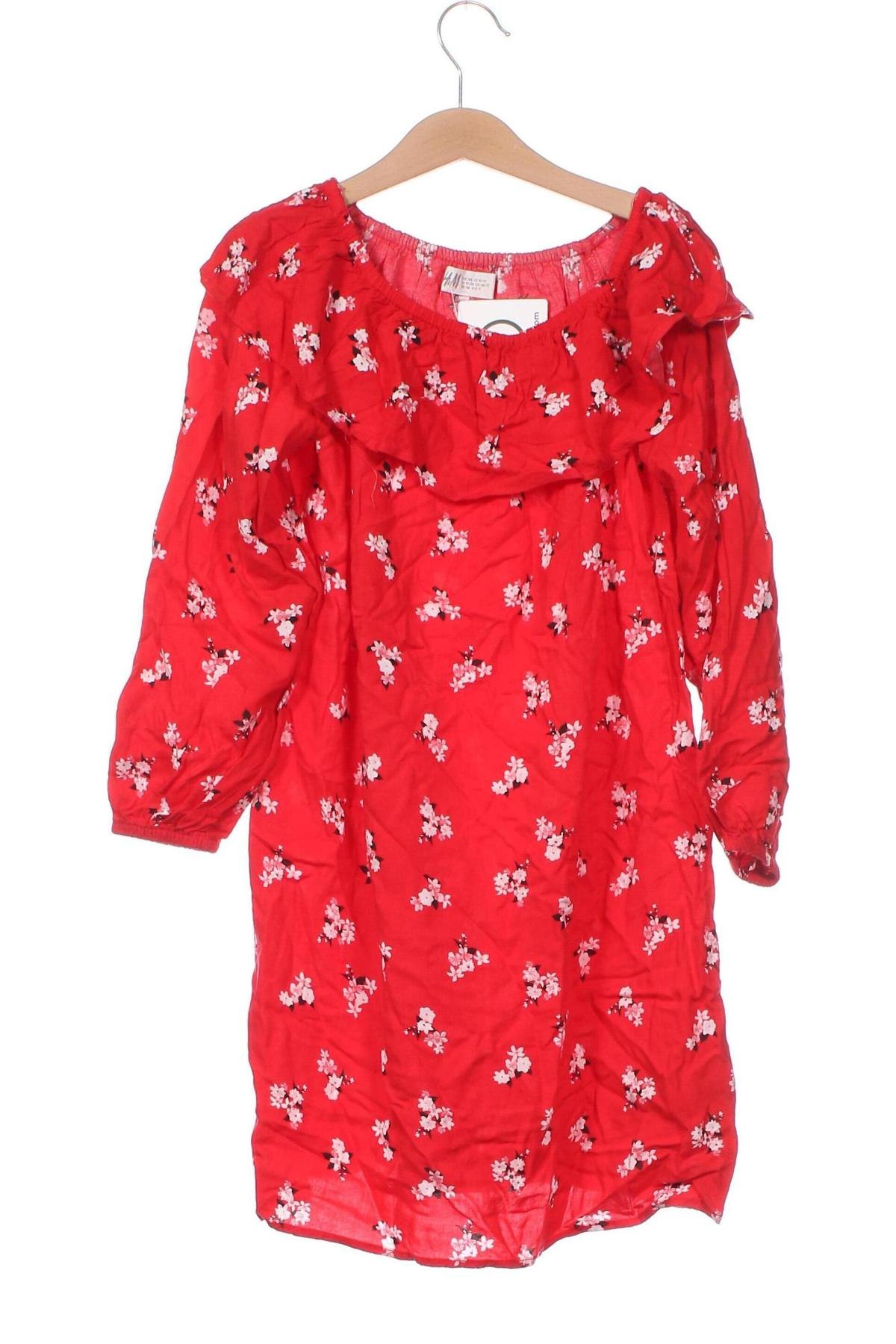 Детска рокля H&M, Размер 10-11y/ 146-152 см, Цвят Червен, Цена 8,75 лв.