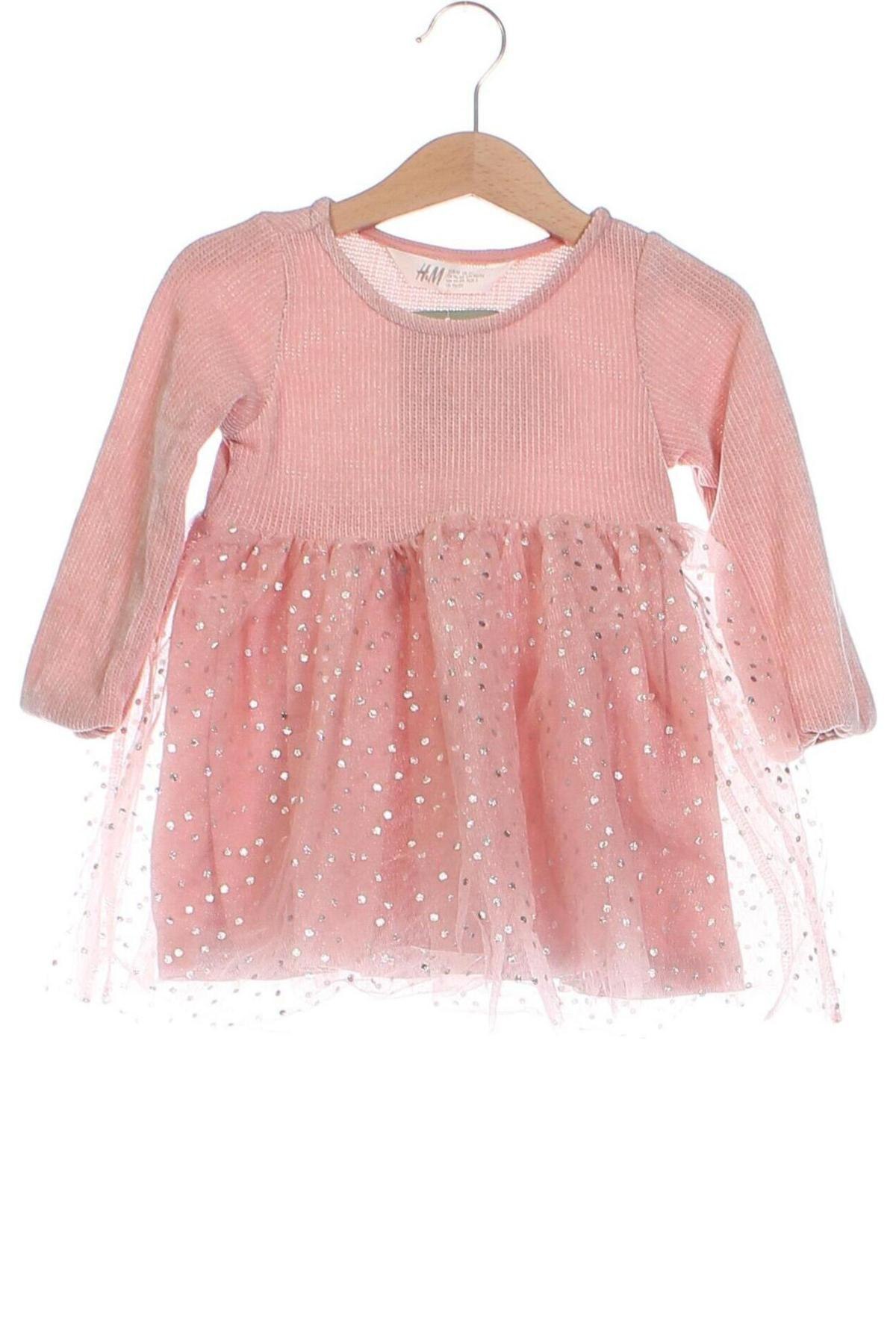 Detské šaty  H&M, Veľkosť 18-24m/ 86-98 cm, Farba Popolavo ružová, Cena  16,44 €