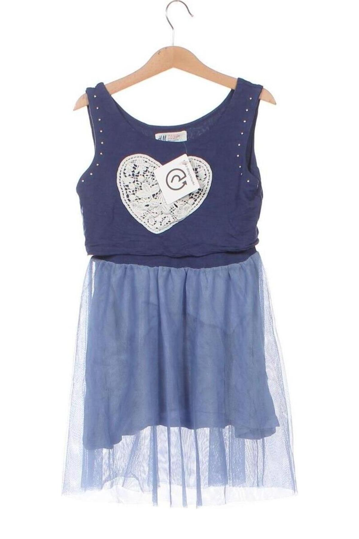 Детска рокля H&M, Размер 8-9y/ 134-140 см, Цвят Син, Цена 15,47 лв.