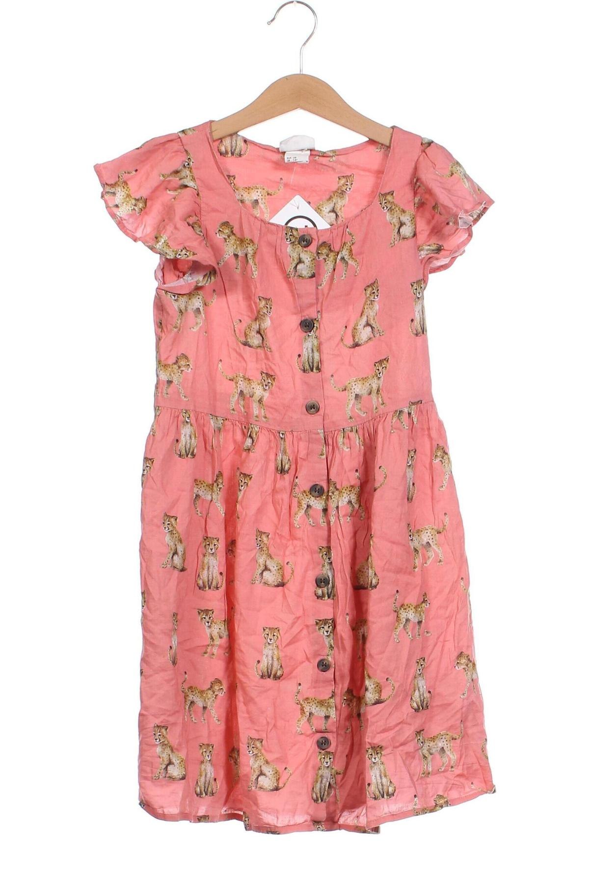 Детска рокля H&M, Размер 7-8y/ 128-134 см, Цвят Розов, Цена 16,13 лв.