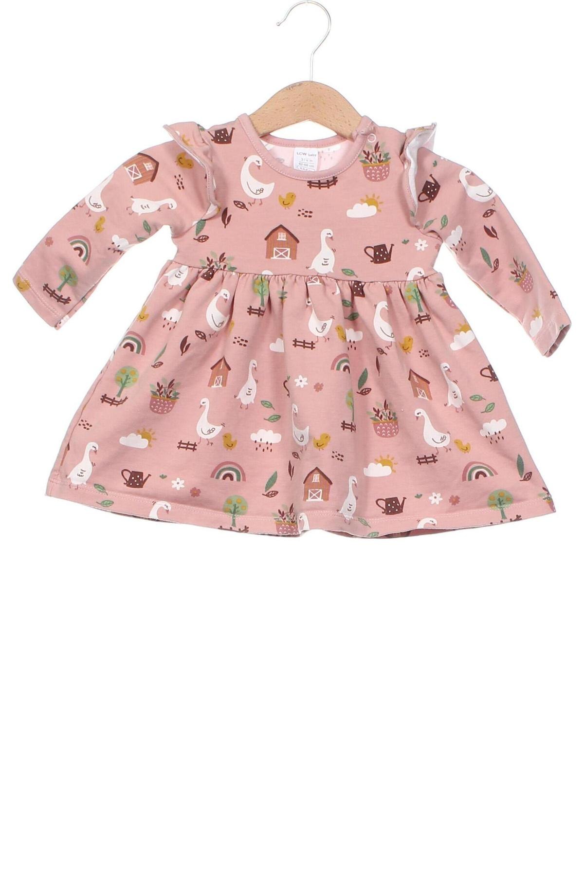 Детска рокля LCW, Размер 3-6m/ 62-68 см, Цвят Розов, Цена 26,00 лв.