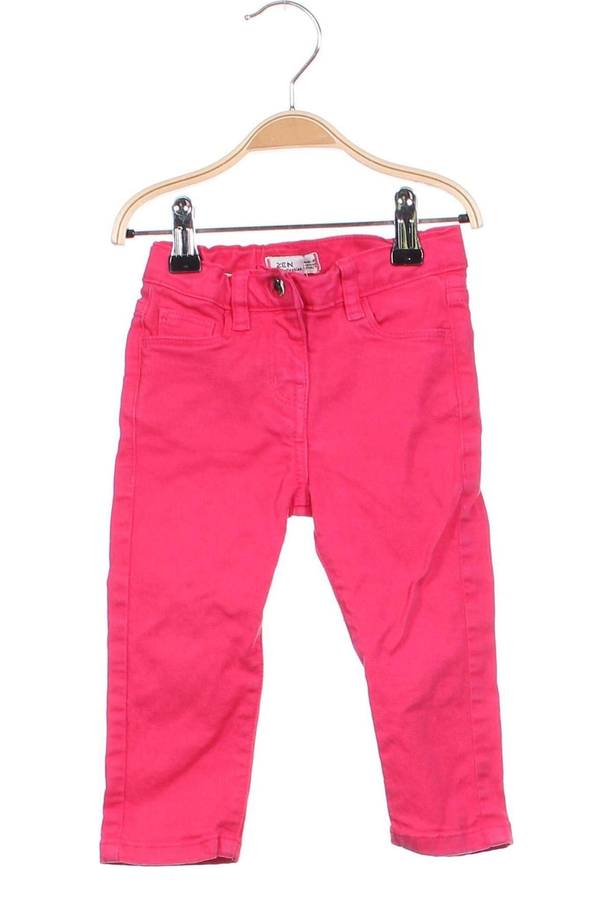 Dziecięce jeansy Zen, Rozmiar 12-18m/ 80-86 cm, Kolor Różowy, Cena 45,81 zł