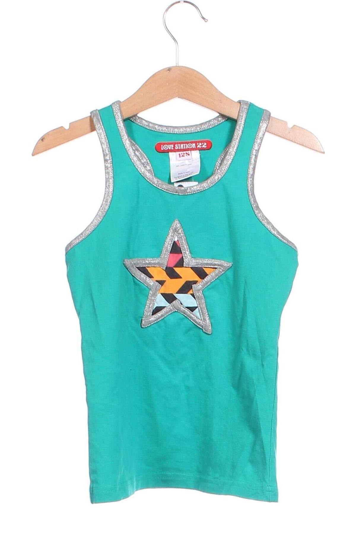 Μπλουζάκι αμάνικο παιδικό, Μέγεθος 6-7y/ 122-128 εκ., Χρώμα Πράσινο, Τιμή 6,00 €