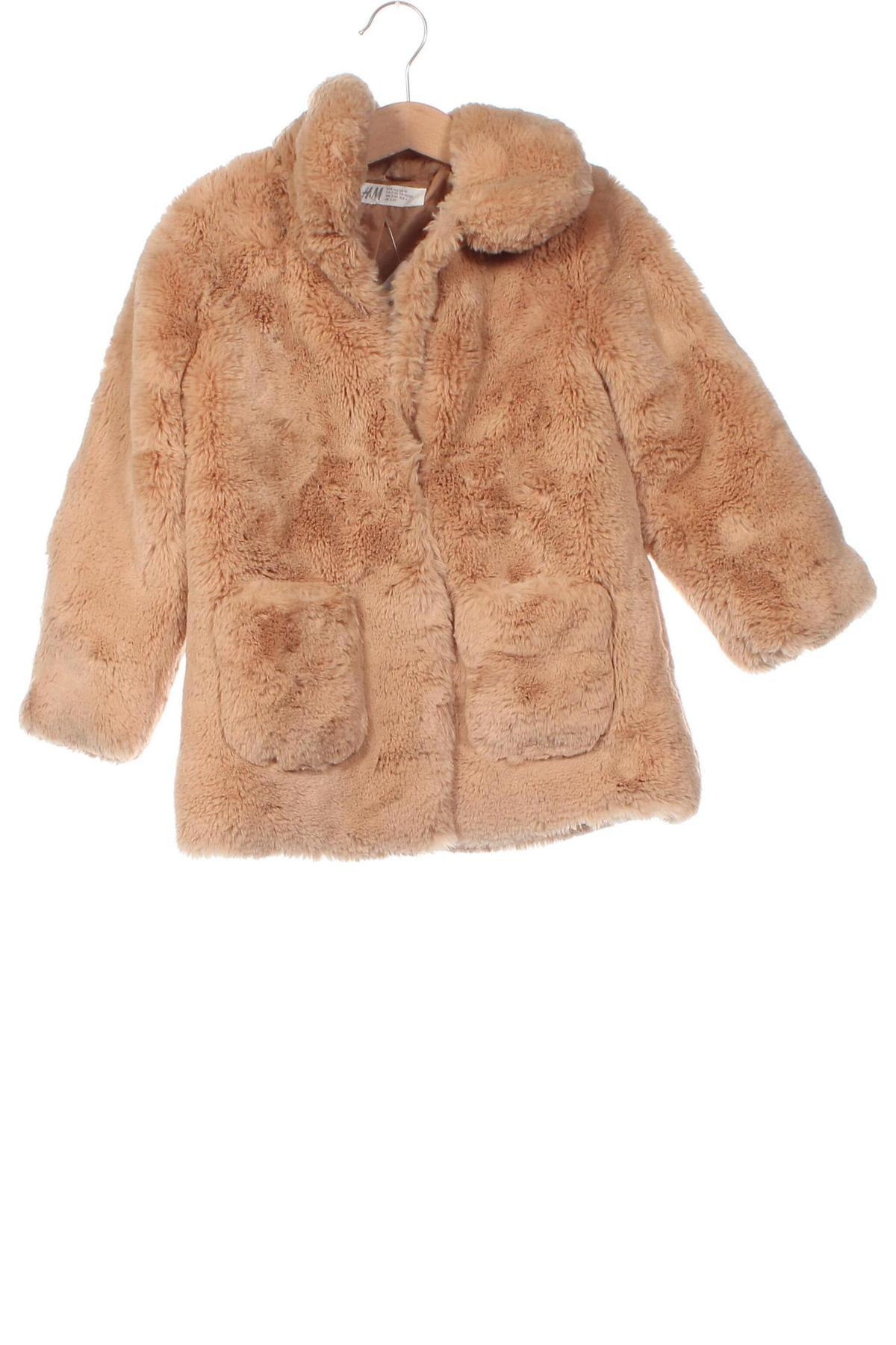 Детско палто H&M, Размер 2-3y/ 98-104 см, Цвят Бежов, Цена 13,80 лв.