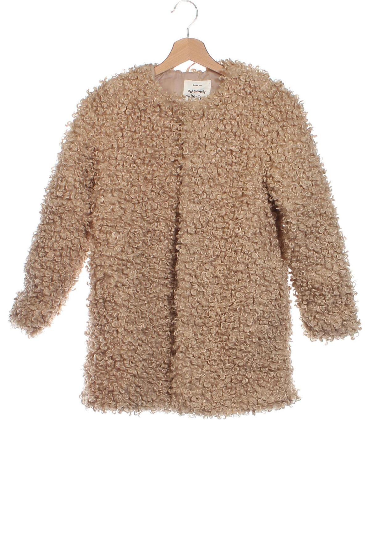 Детско палто Zara Kids, Размер 8-9y/ 134-140 см, Цвят Бежов, Цена 14,70 лв.