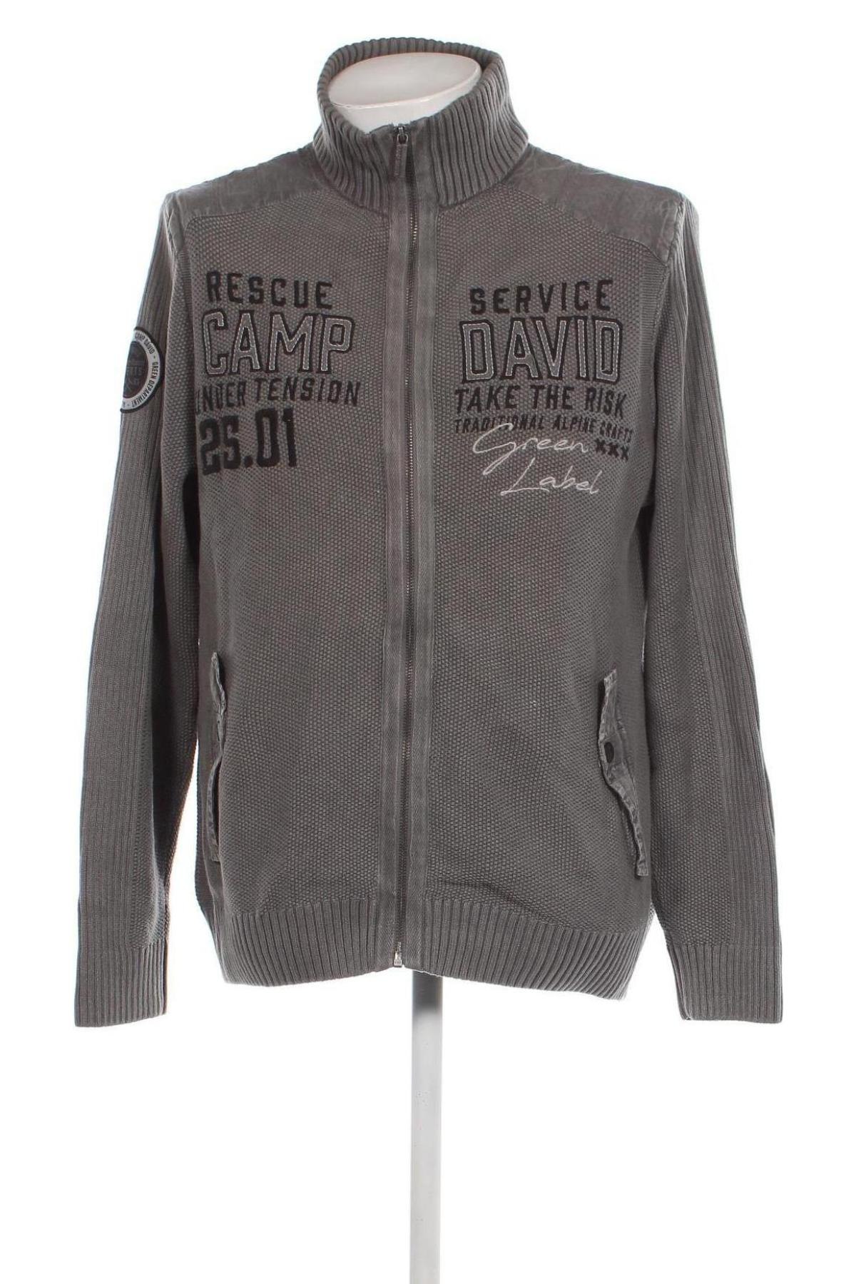 Herren Strickjacke Camp David, Größe L, Farbe Grau, Preis 34,51 €