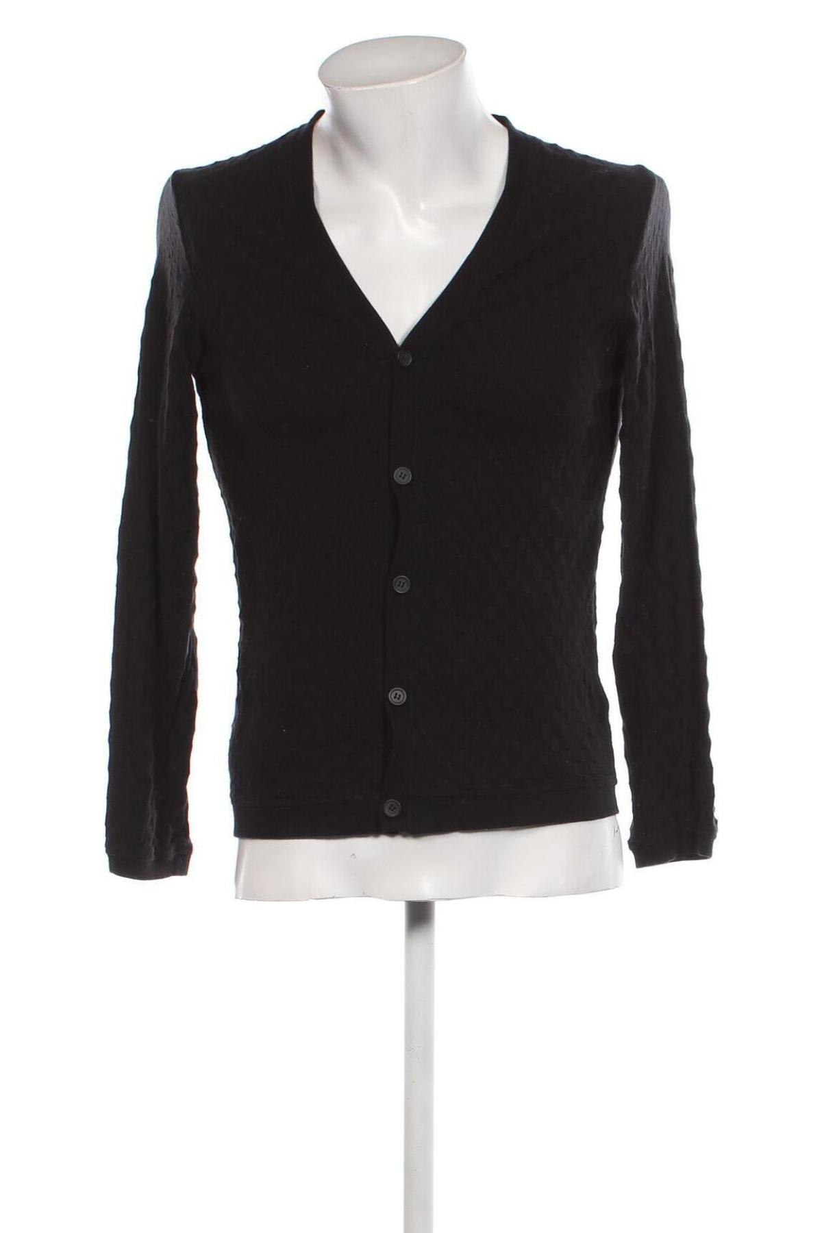 Jachetă tricotată de bărbați H&M, Mărime S, Culoare Negru, Preț 19,08 Lei